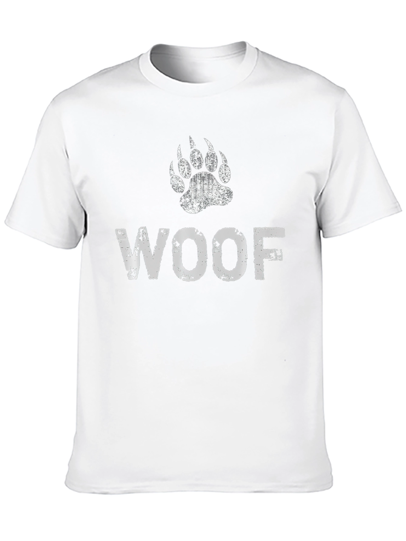 Woof Bear Paw Print Graphic T-Shirt