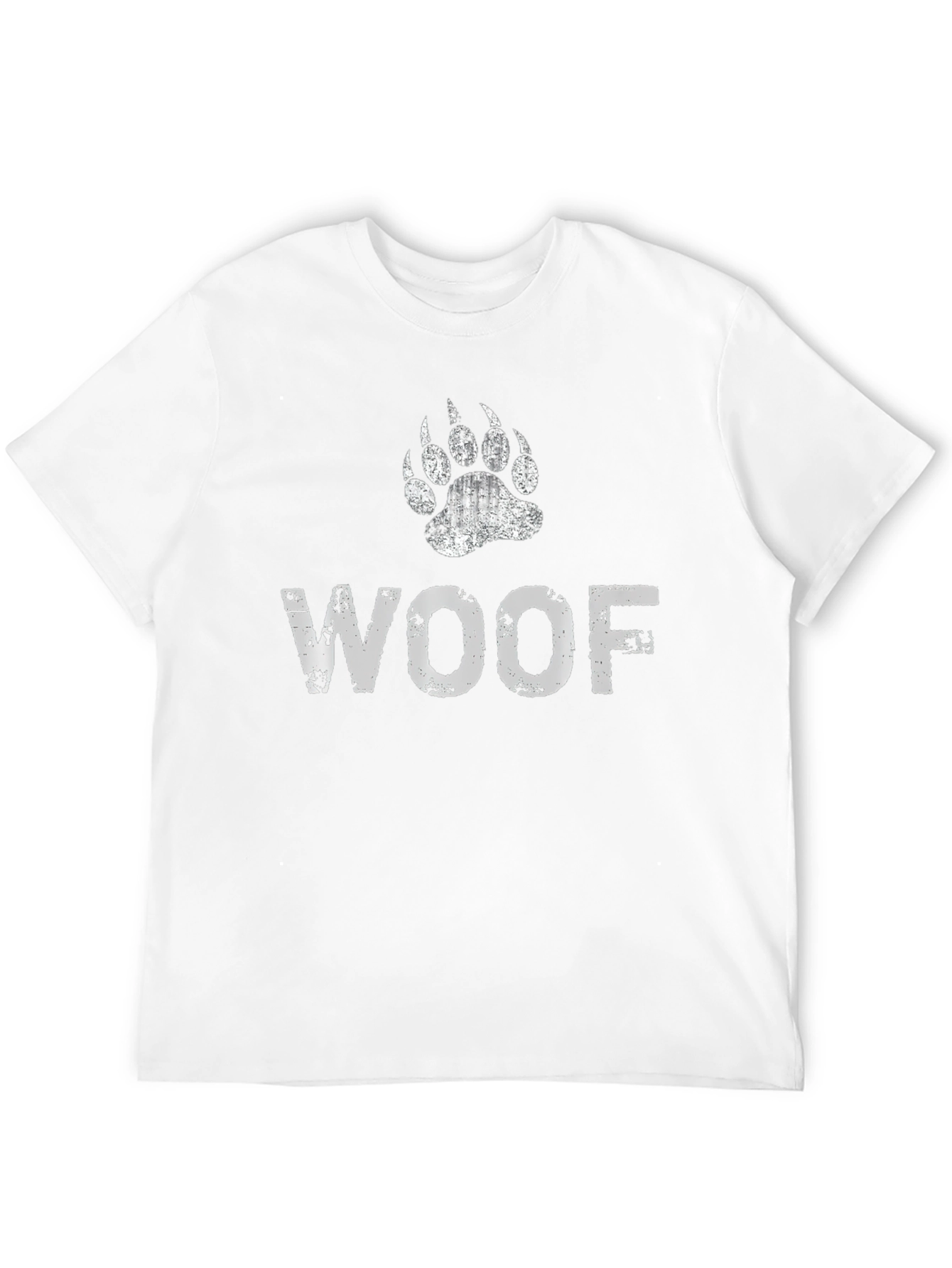 Woof Bear Paw Print Graphic T-Shirt