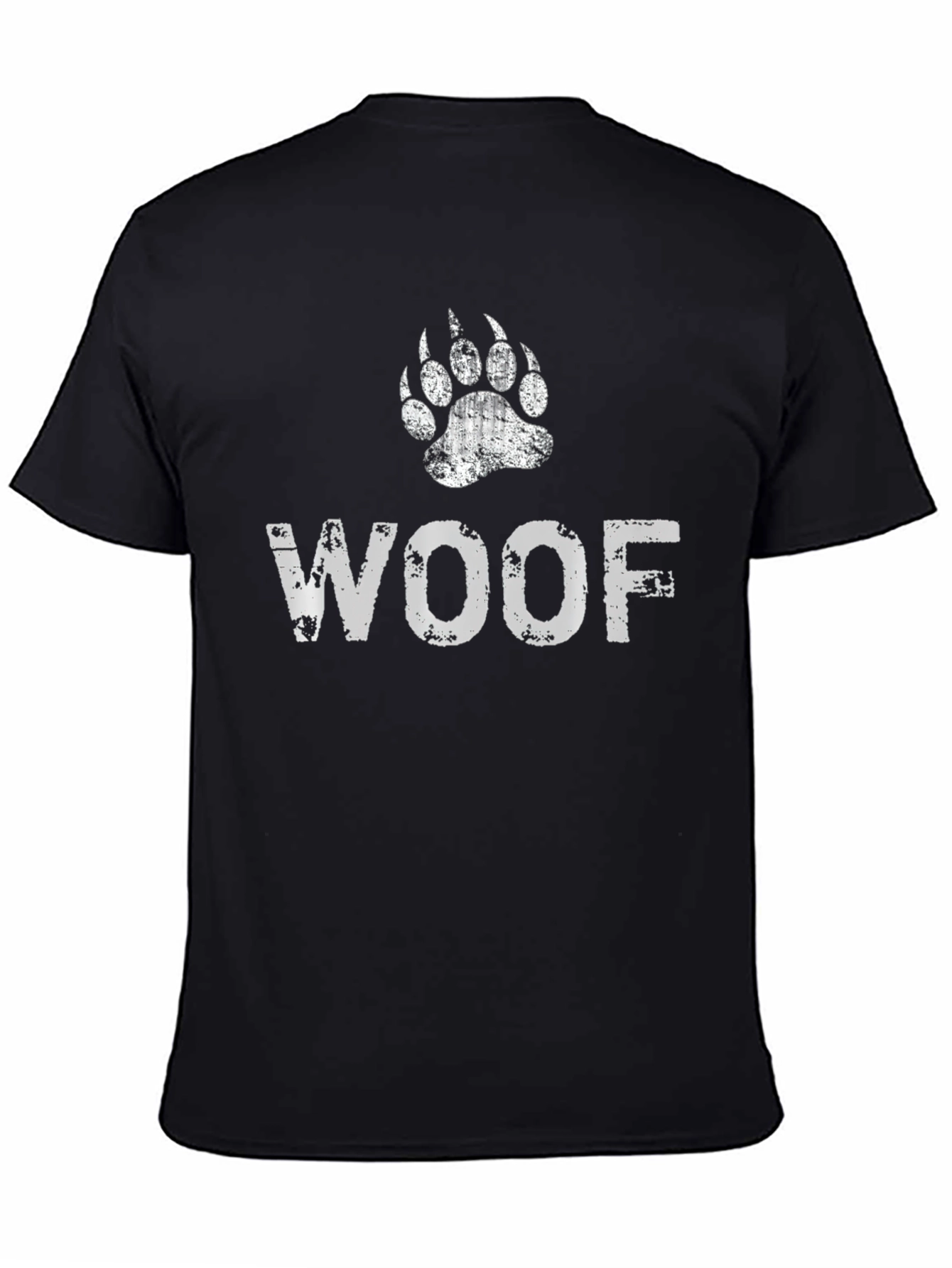 Woof Bear Paw Print Graphic T-Shirt