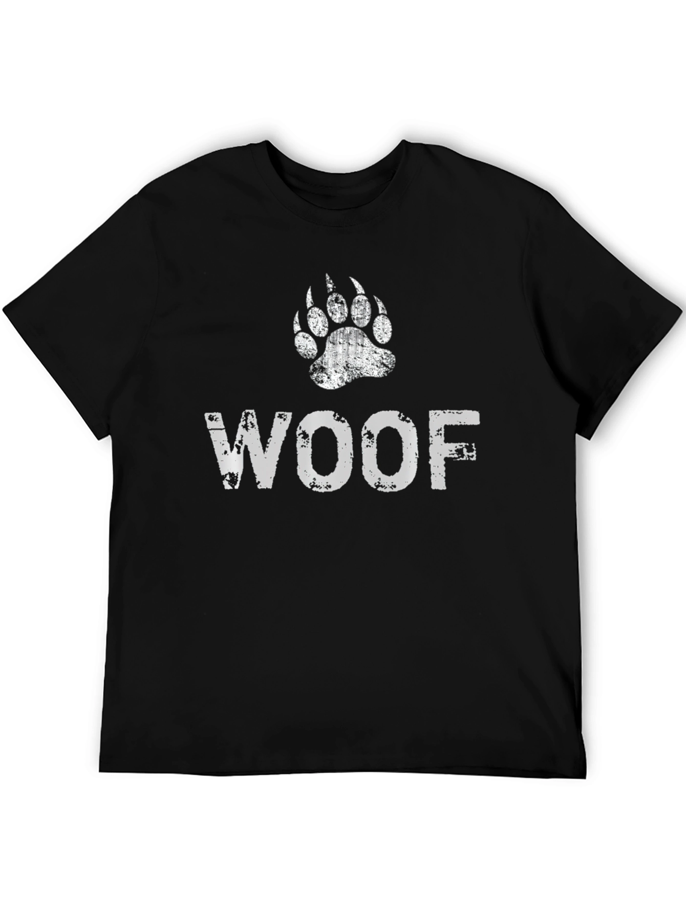Woof Bear Paw Print Graphic T-Shirt