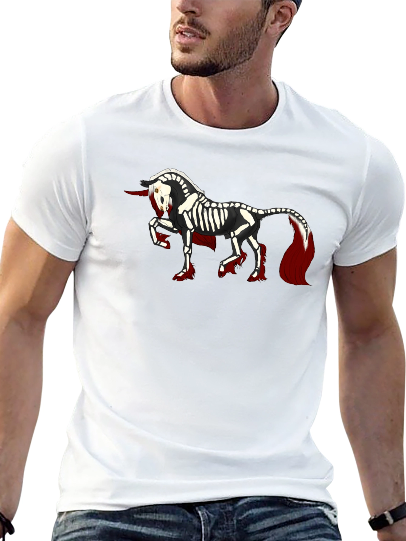 Skeleton Unicorn Black T-Shirt
