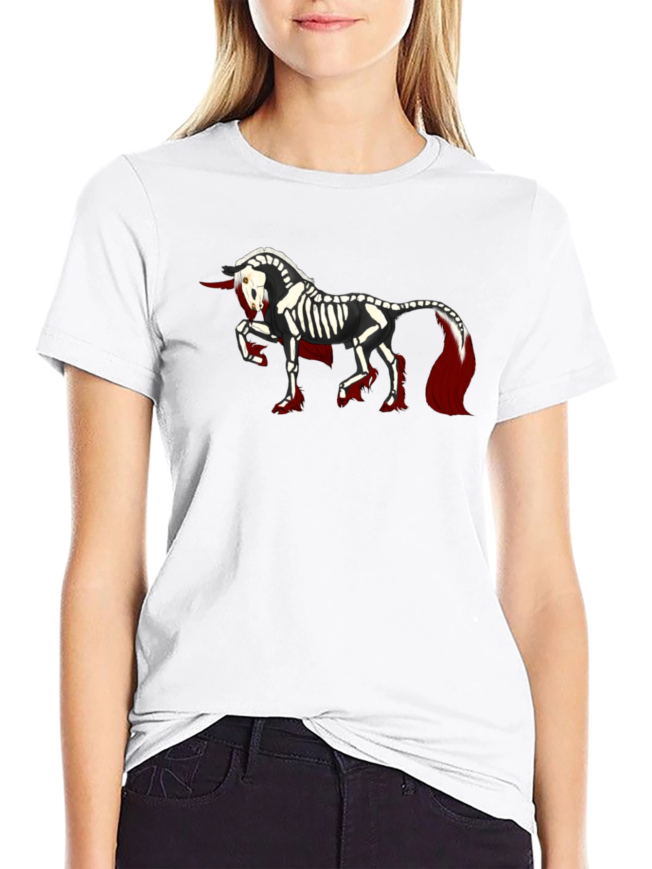 Skeleton Unicorn Black T-Shirt
