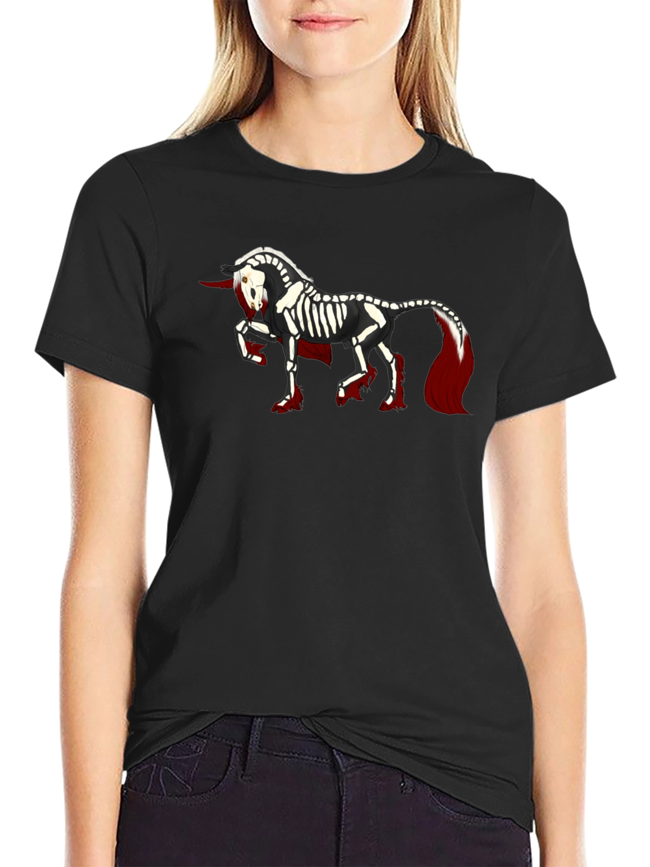 Skeleton Unicorn Black T-Shirt