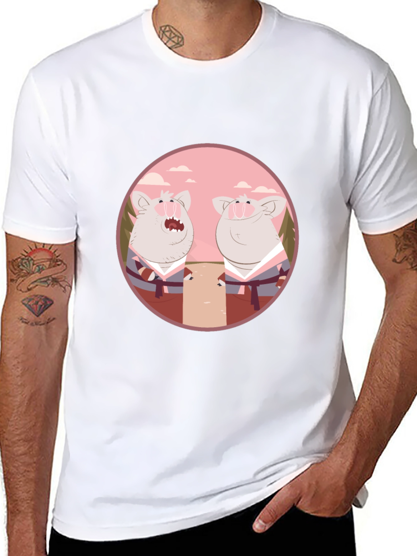 Funny Pig Karate T-Shirt