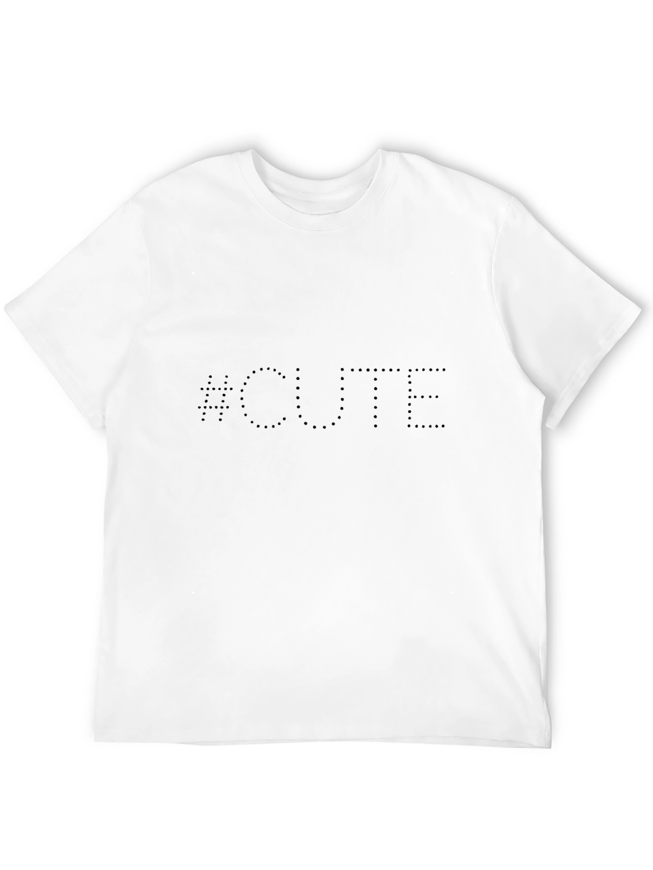 Cute Dotted Text Black T-Shirt