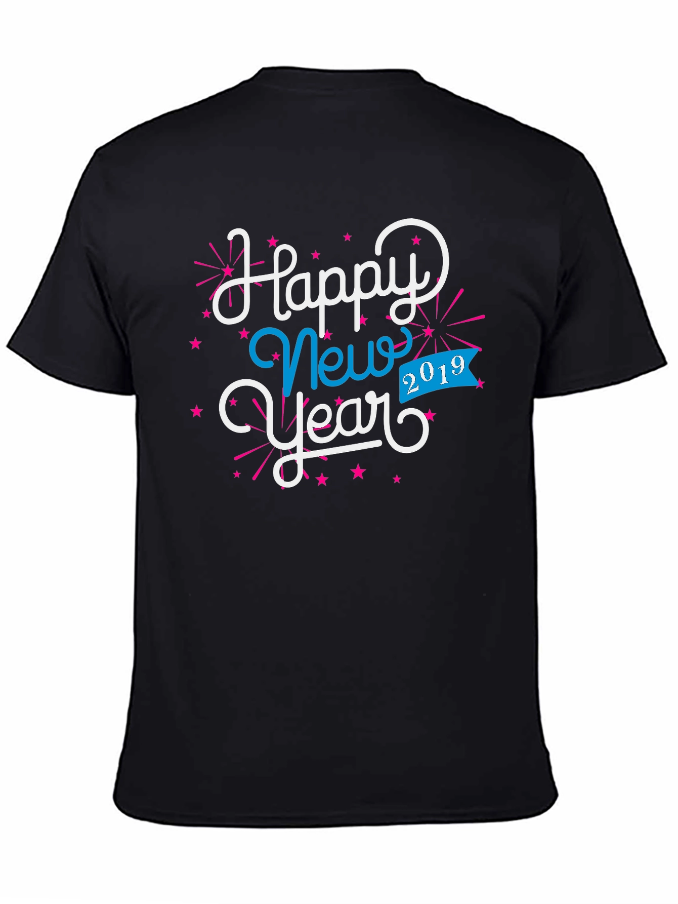 Happy New Year 2019 Black Graphic Tee
