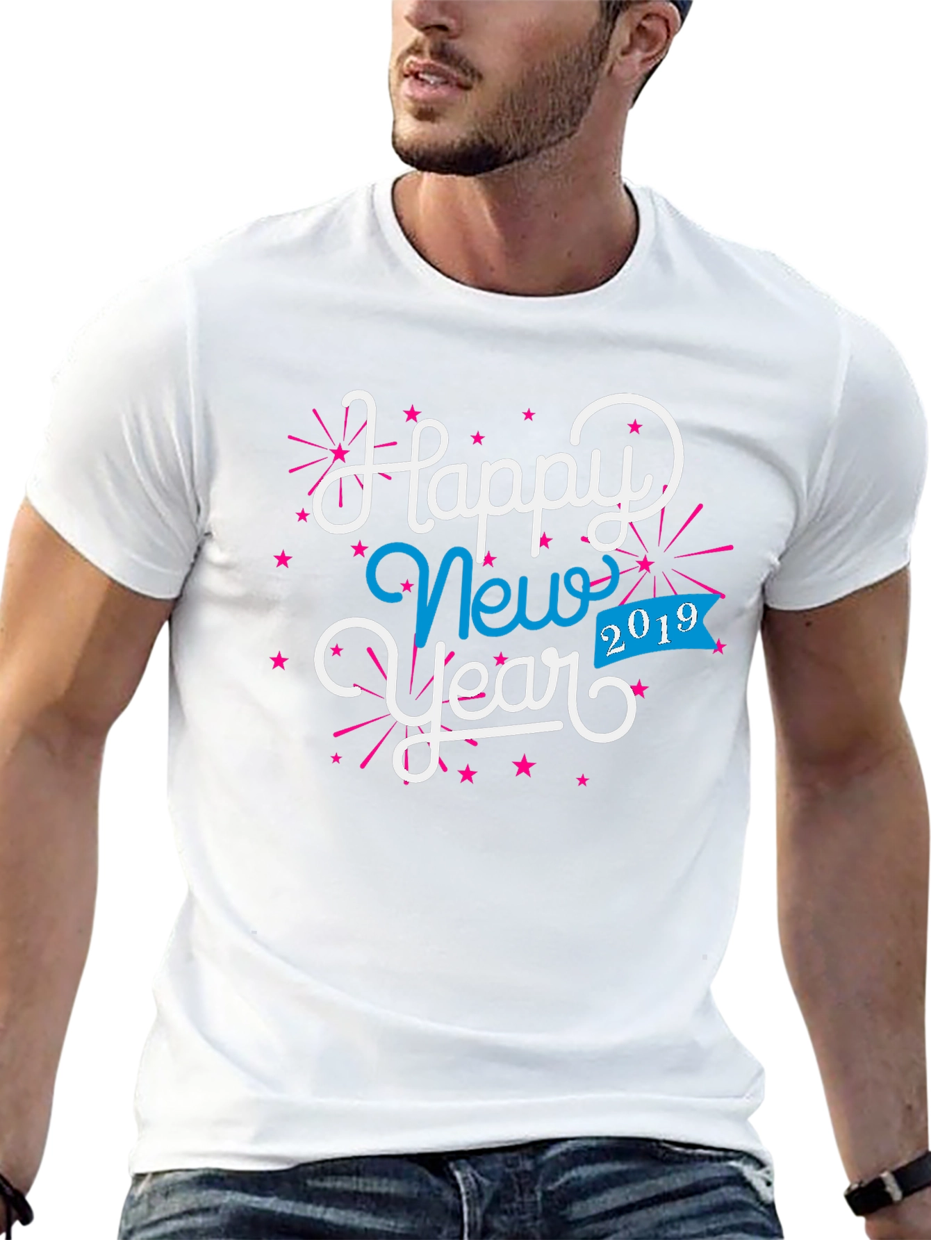 Happy New Year 2019 Black Graphic Tee