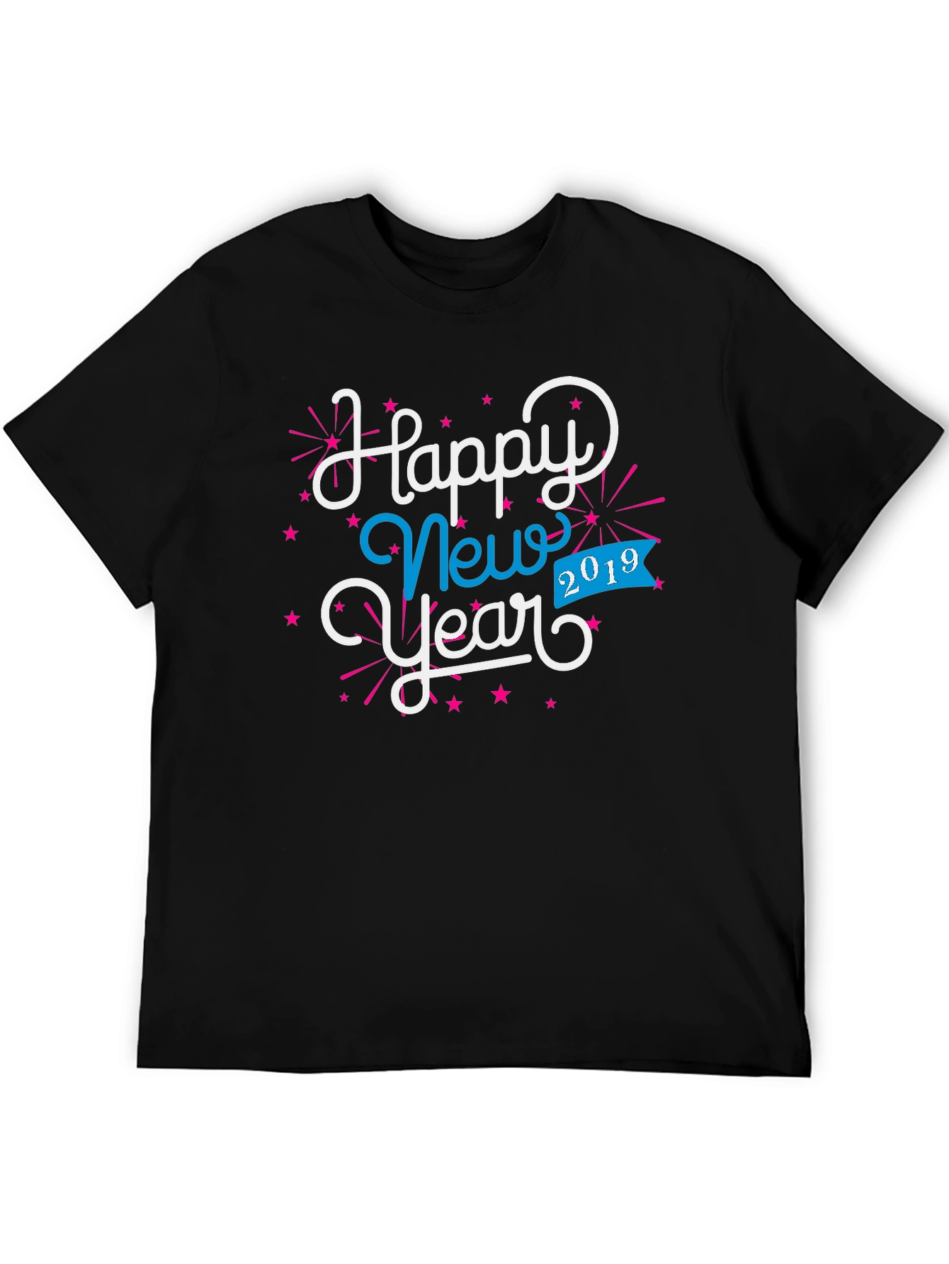 Happy New Year 2019 Black Graphic Tee