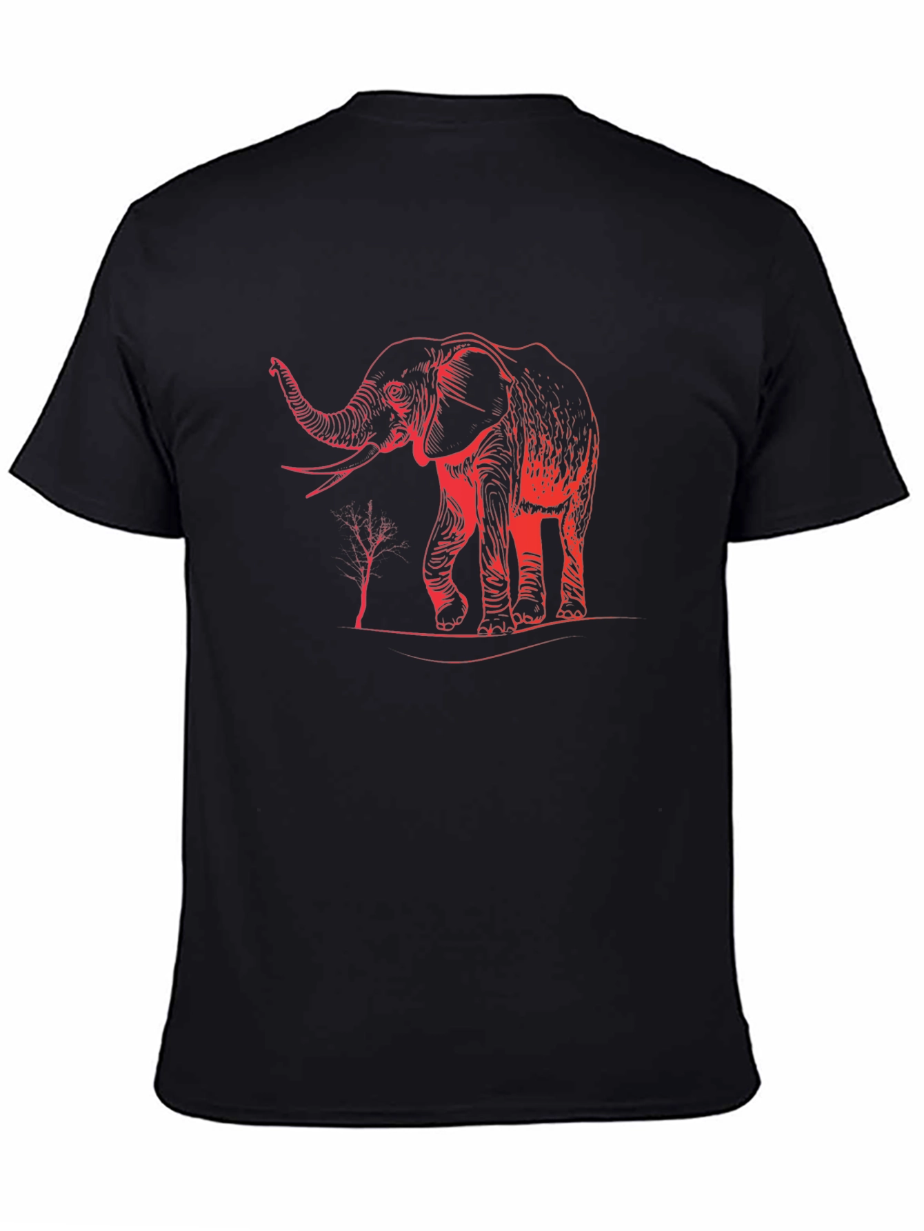 Elephant Graphic Print Black T-Shirt