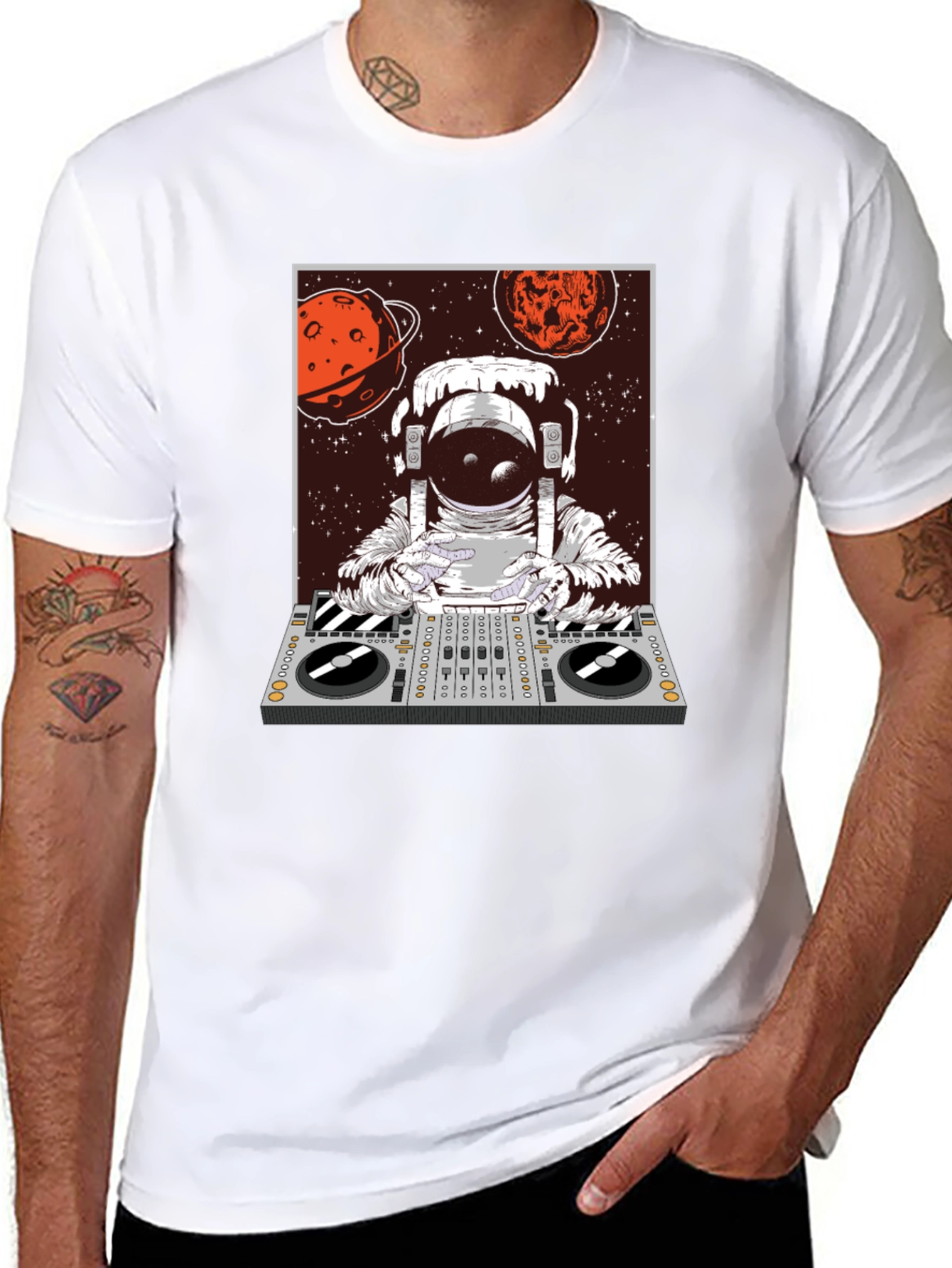 DJ Astronaut Graphic Tee - Cosmic Sounds