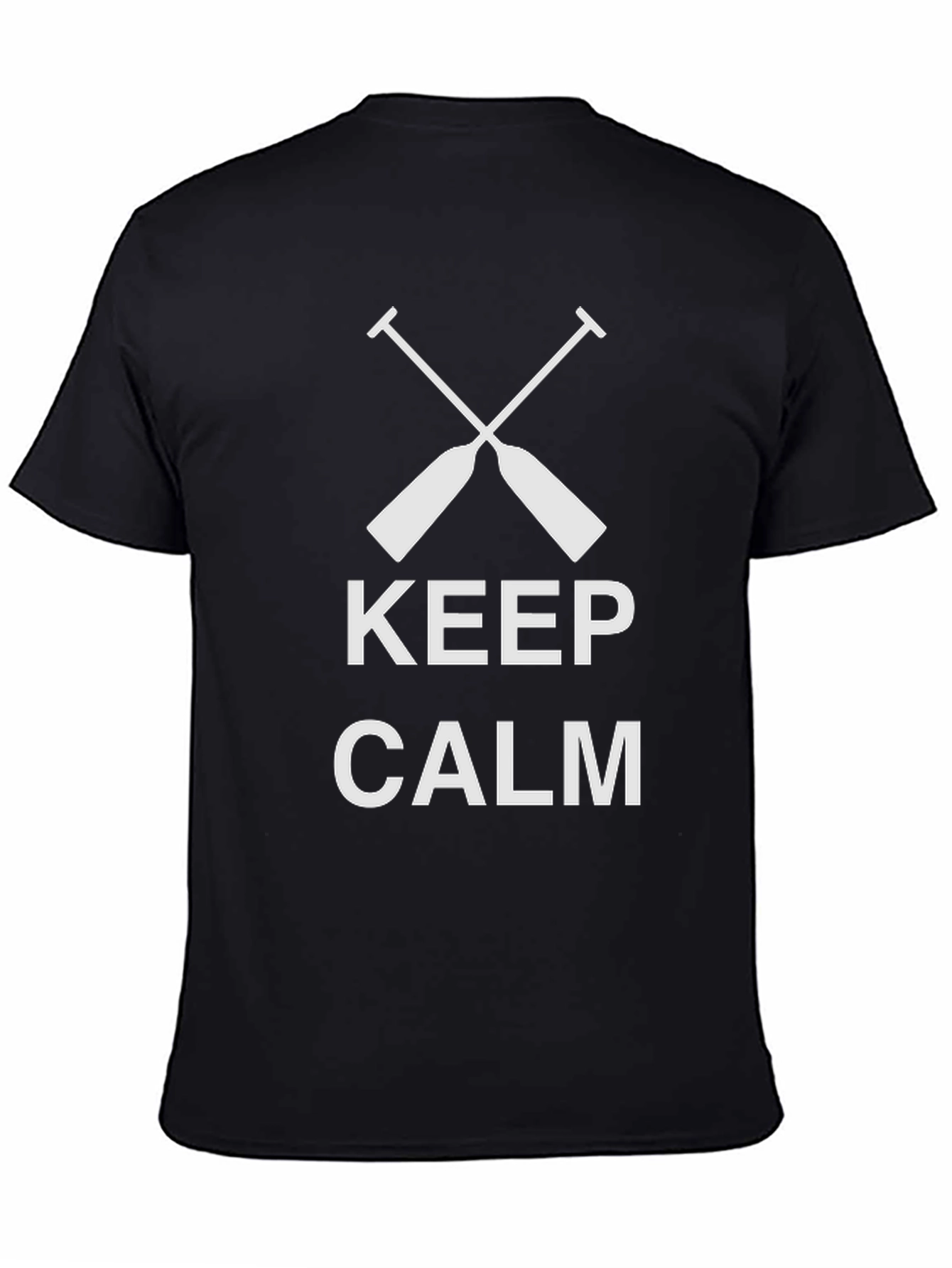 Keep Calm Rowing T-Shirt - Black Crew Neck