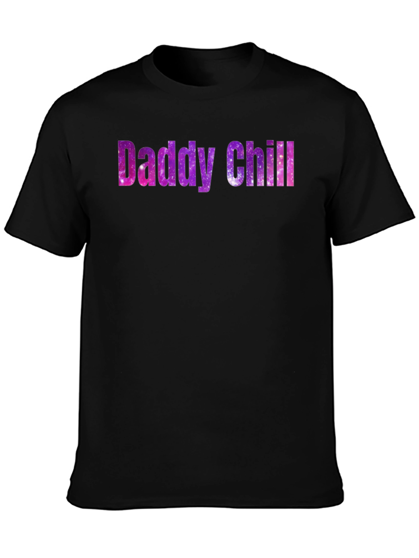 Daddy Chill Galaxy Print Black T-Shirt