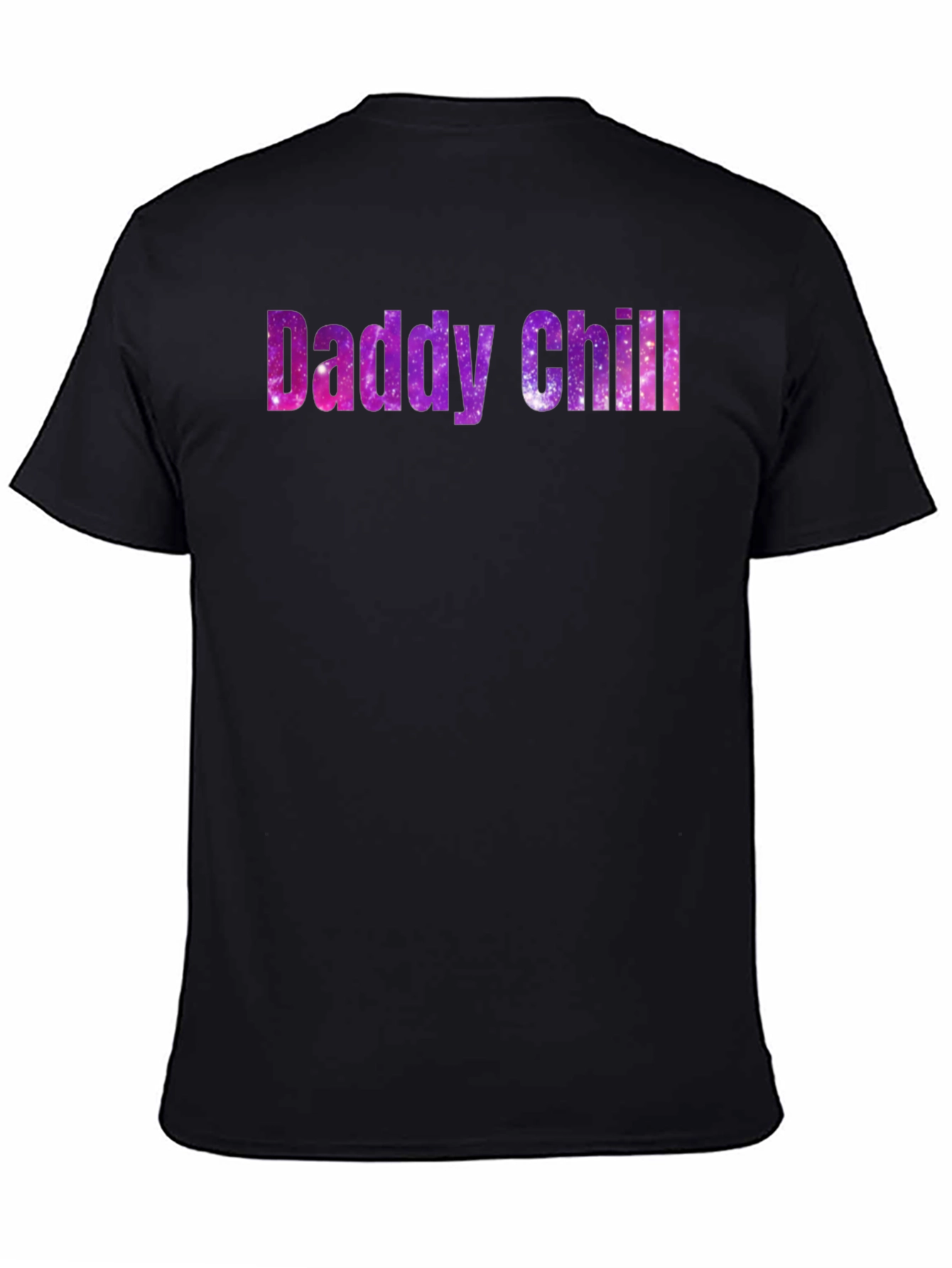 Daddy Chill Galaxy Print Black T-Shirt