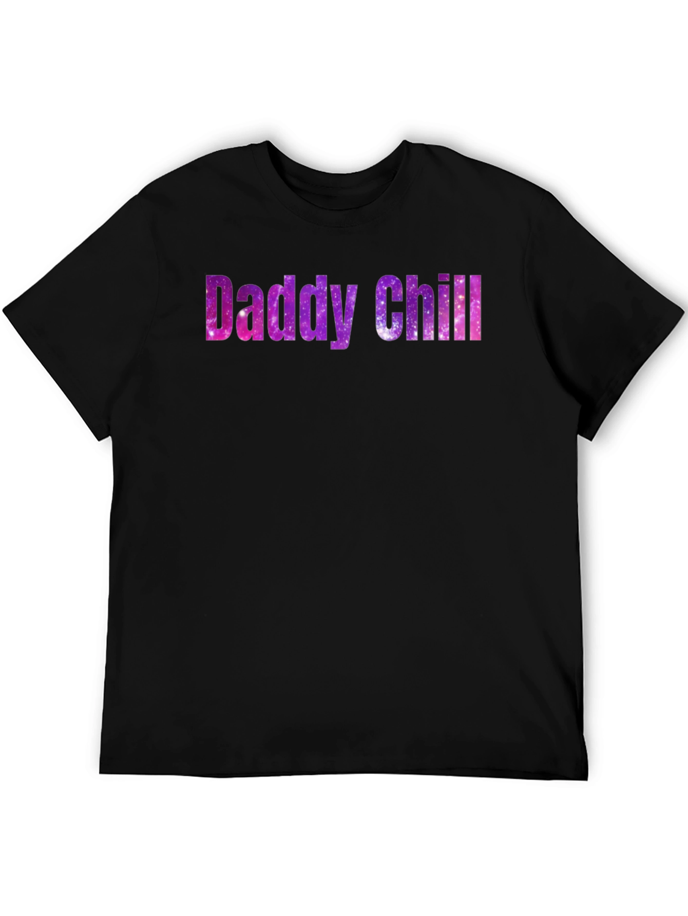 Daddy Chill Galaxy Print Black T-Shirt