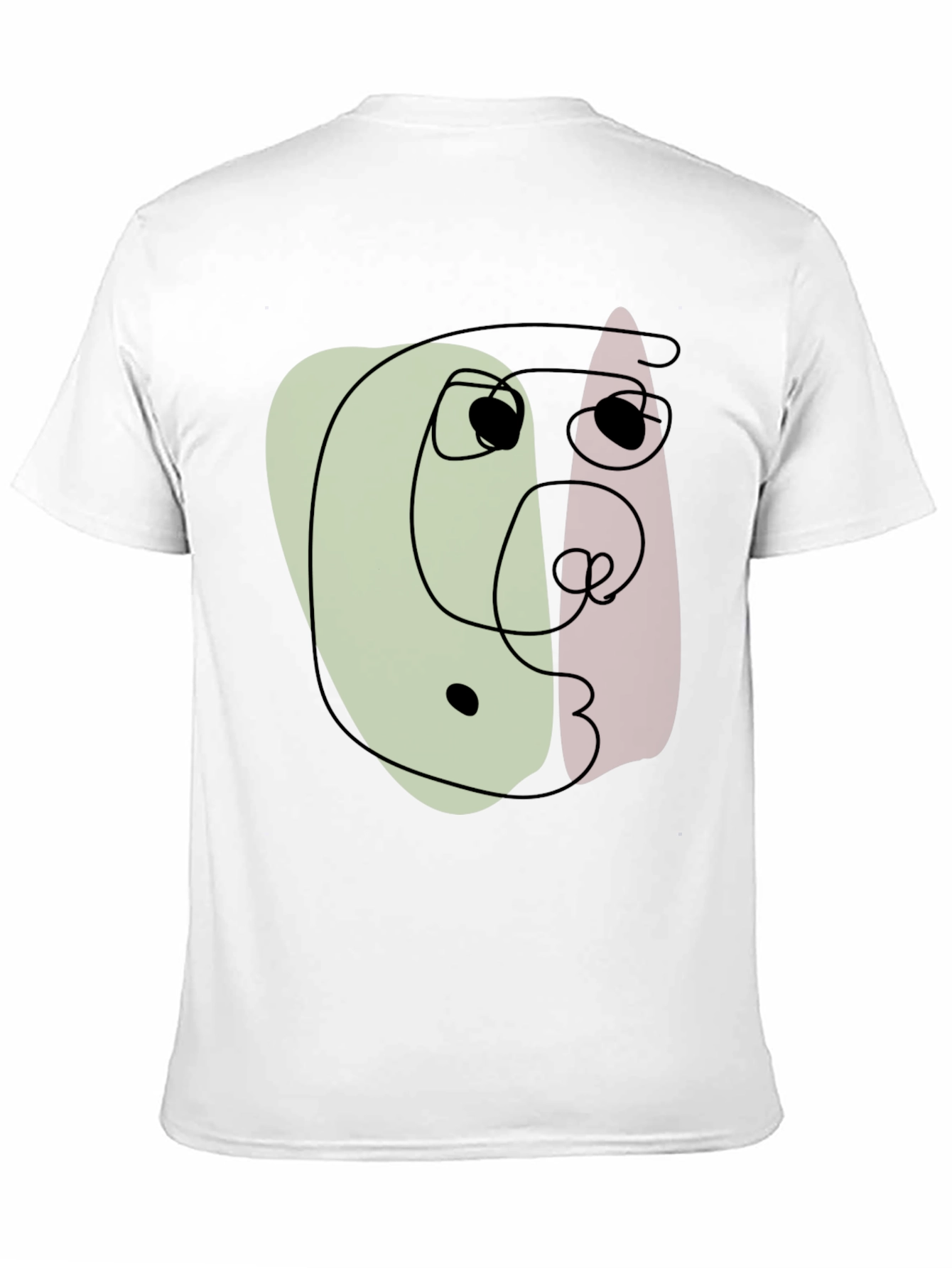 Abstract Face Graphic Black T-Shirt