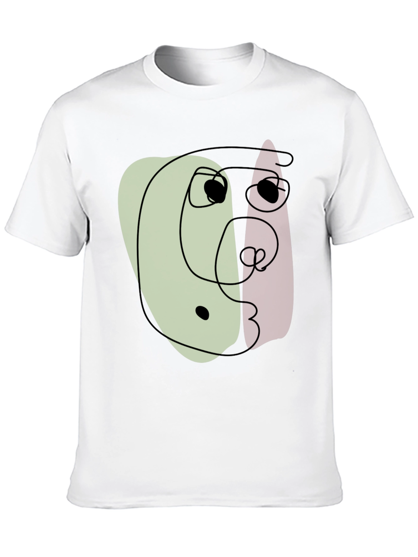 Abstract Face Graphic Black T-Shirt