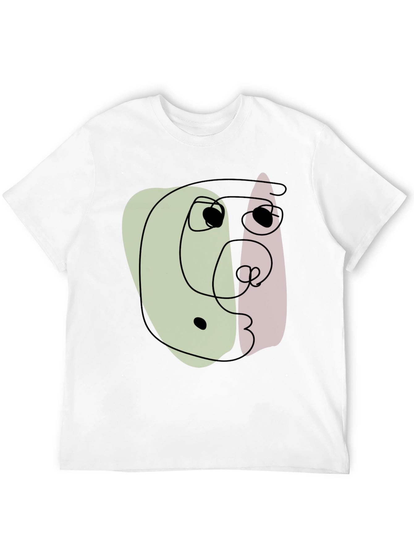 Abstract Face Graphic Black T-Shirt