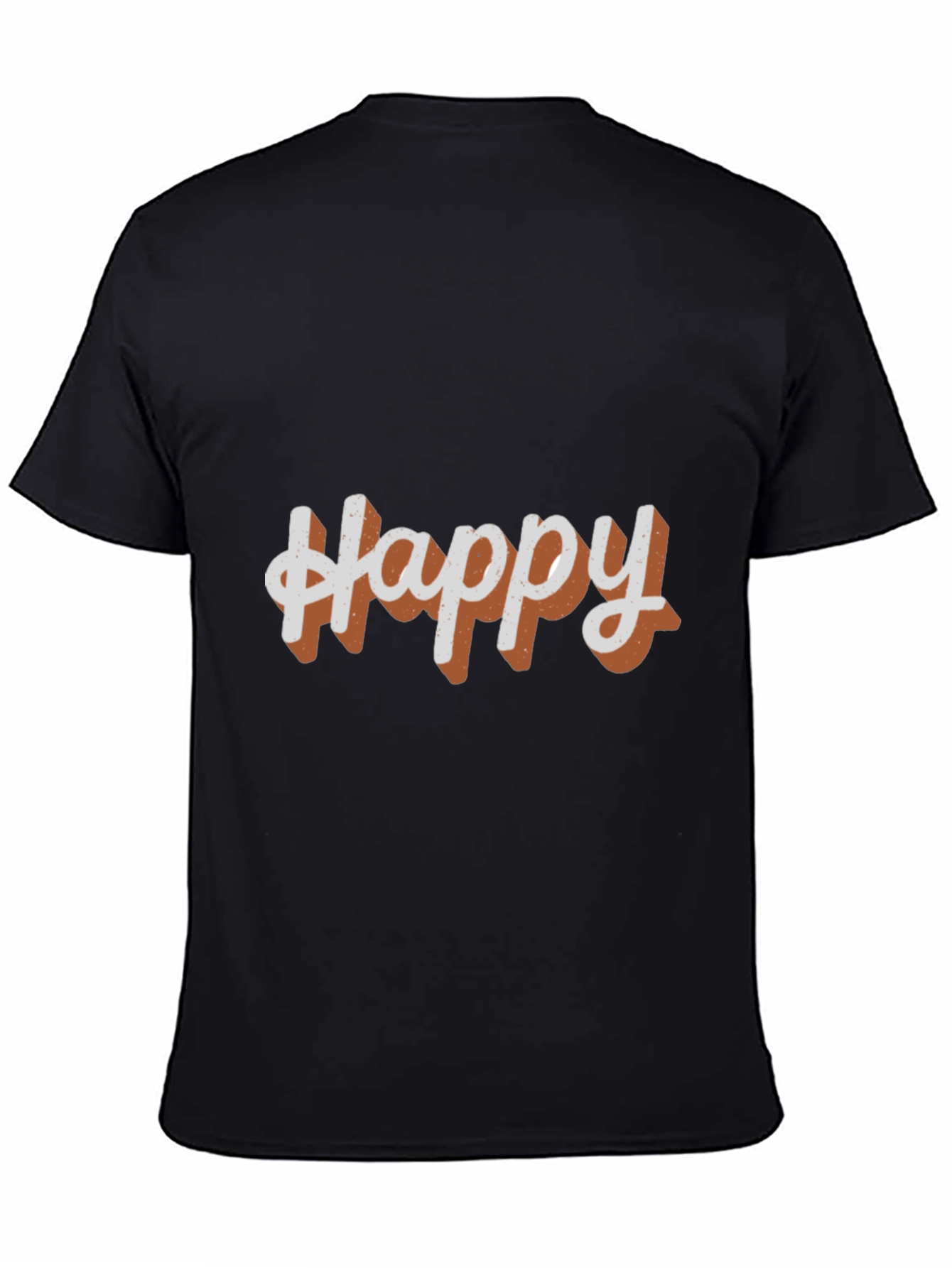 Happy Graphic Tee - Casual Black T-Shirt