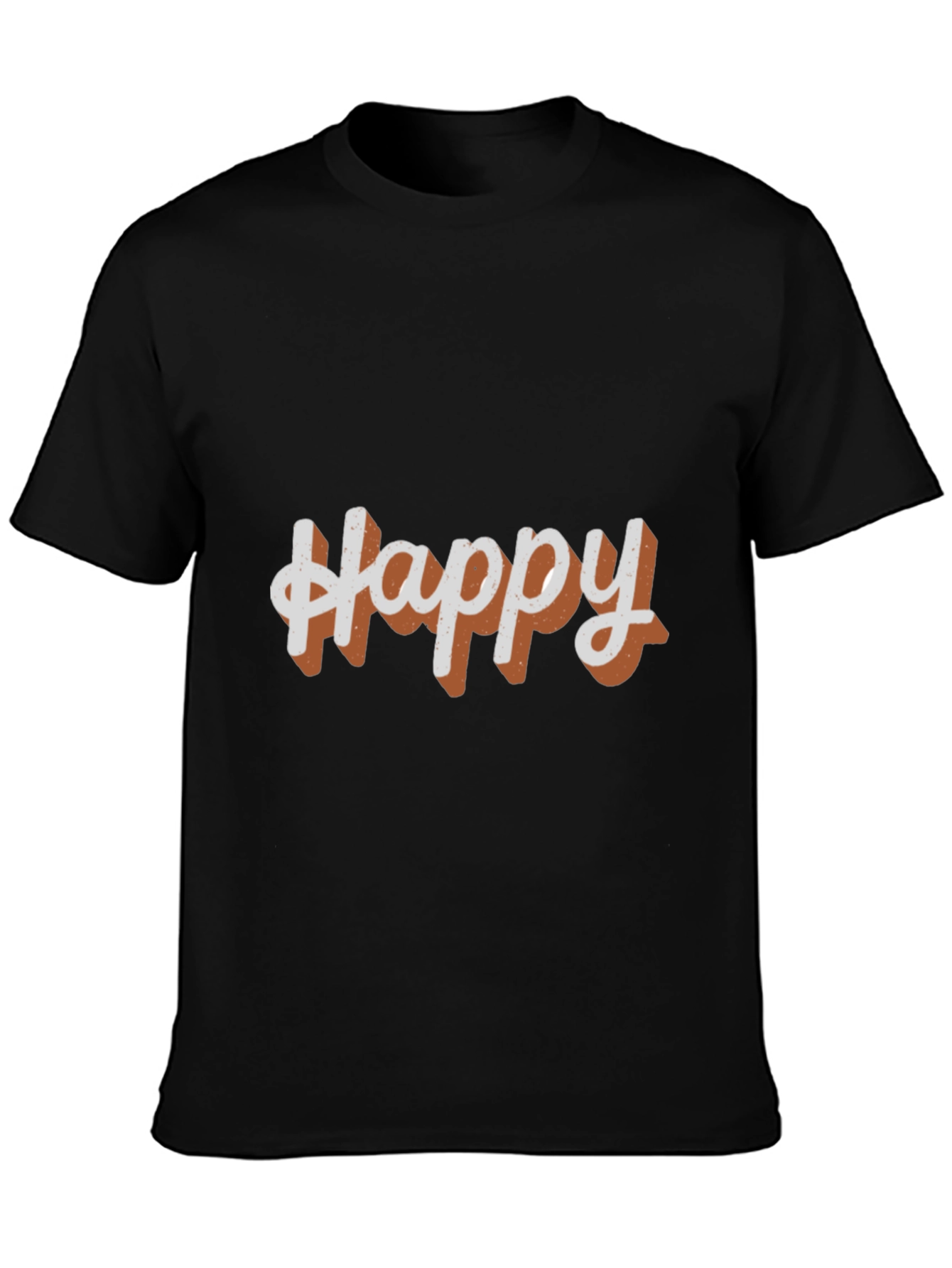 Happy Graphic Tee - Casual Black T-Shirt