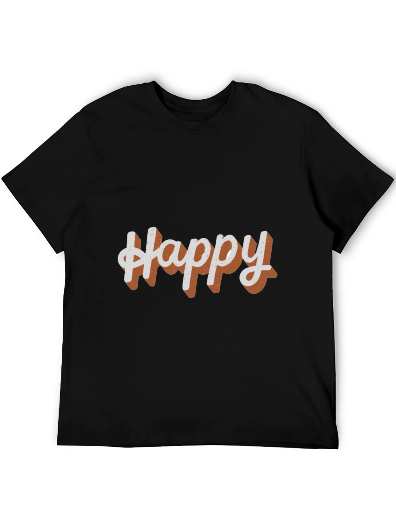 Happy Graphic Tee - Casual Black T-Shirt