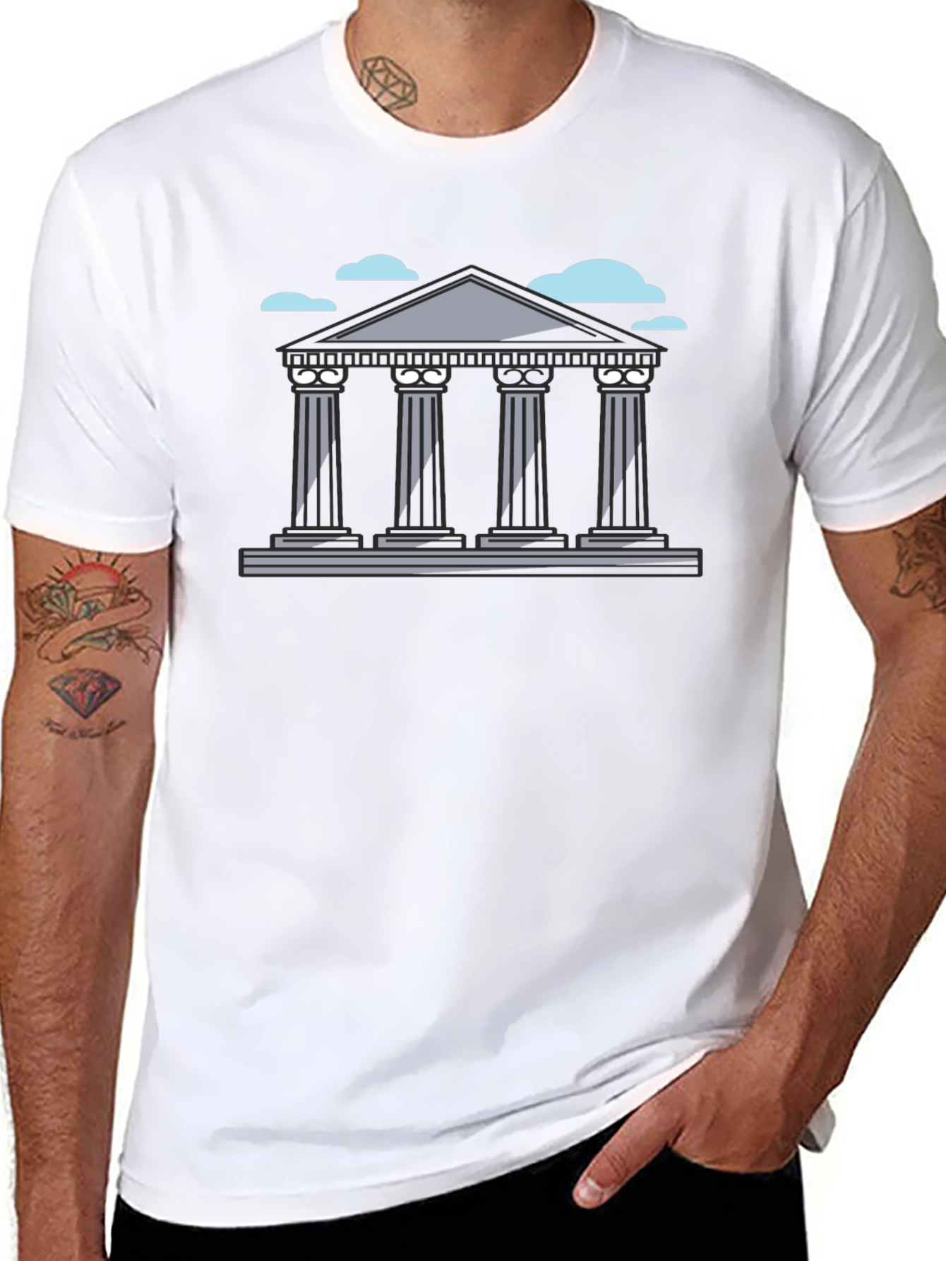Architectural Graphic Tee - Classic Column Design