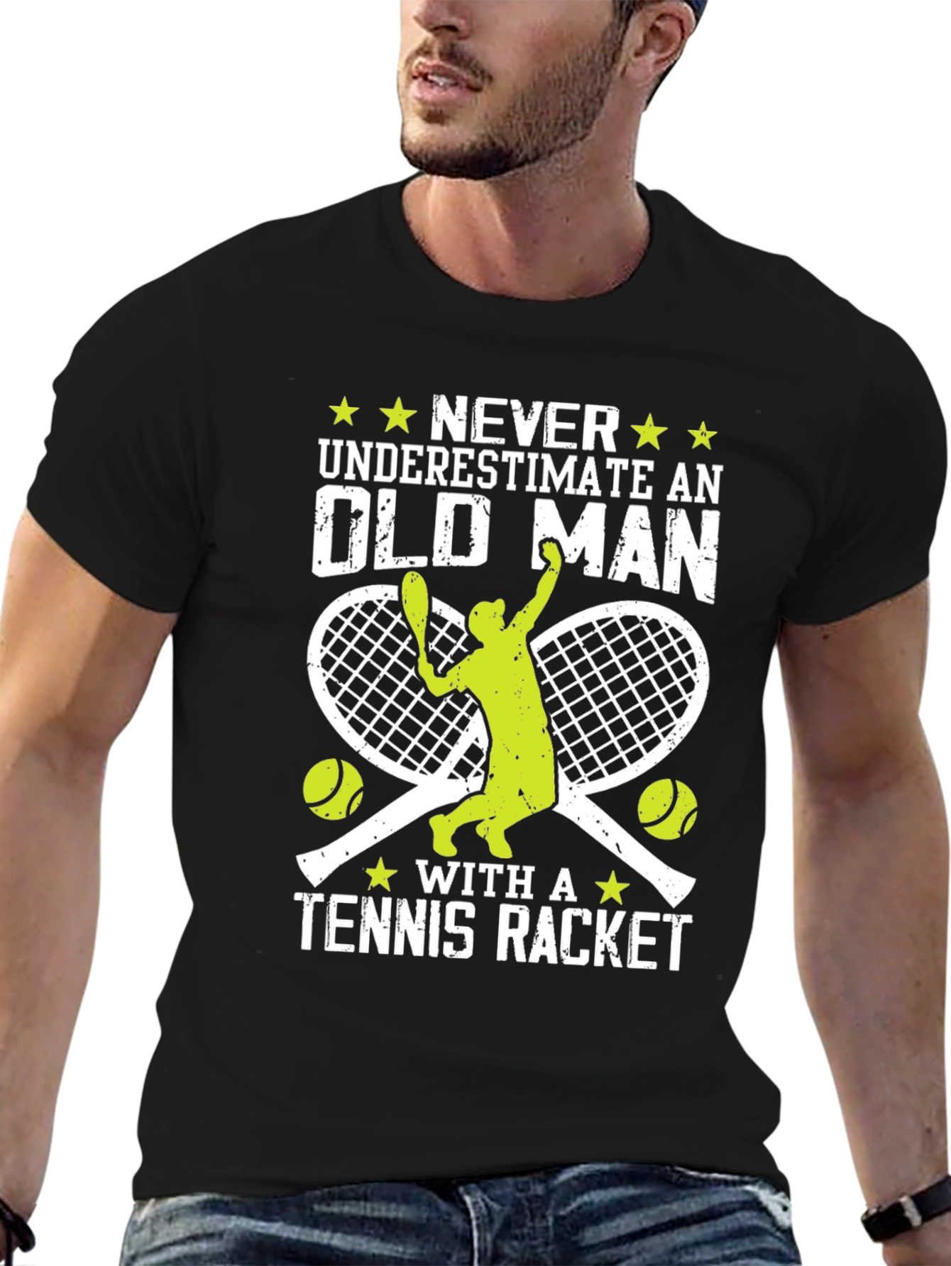 Funny Tennis Old Man T-Shirt