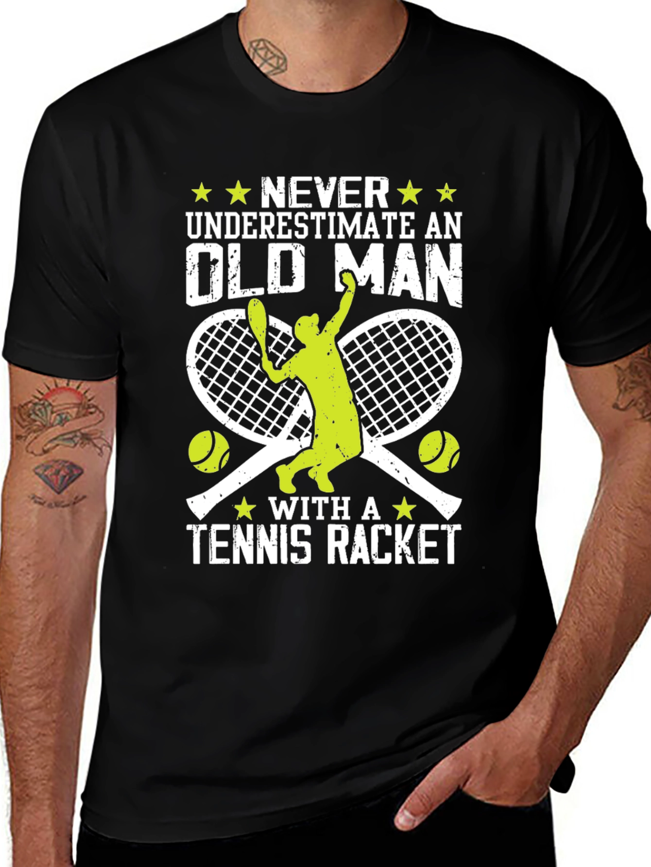 Funny Tennis Old Man T-Shirt