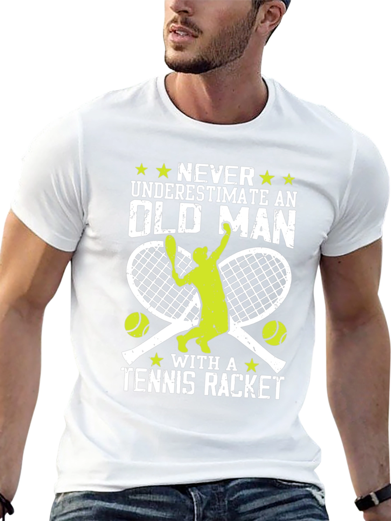 Funny Tennis Old Man T-Shirt