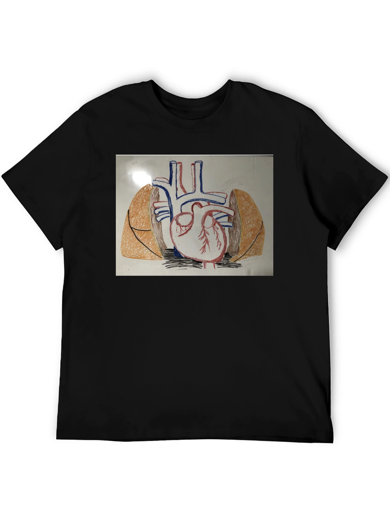 Anatomy Heart T-Shirt - Black Cotton Graphic Tee