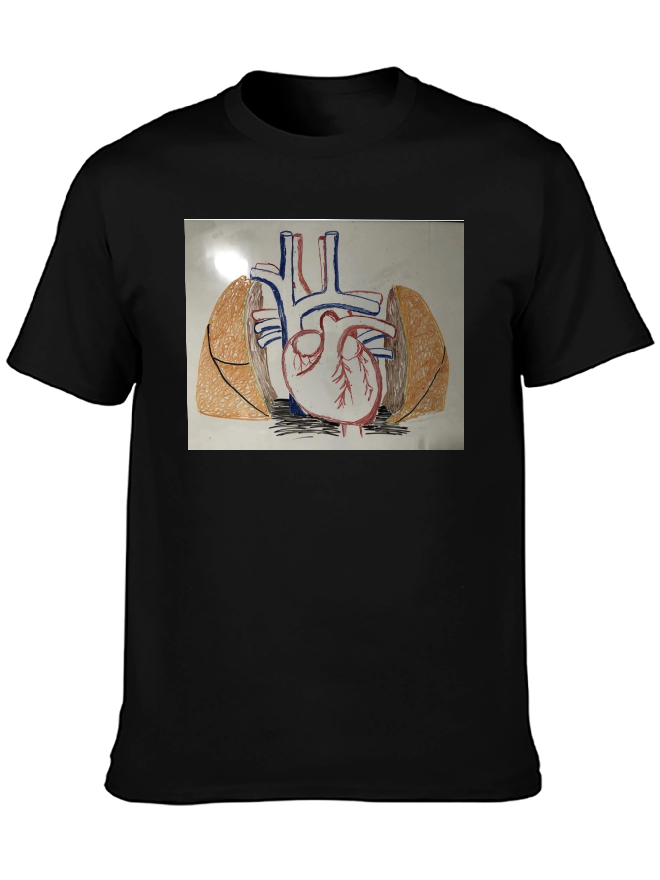 Anatomy Heart T-Shirt - Black Cotton Graphic Tee