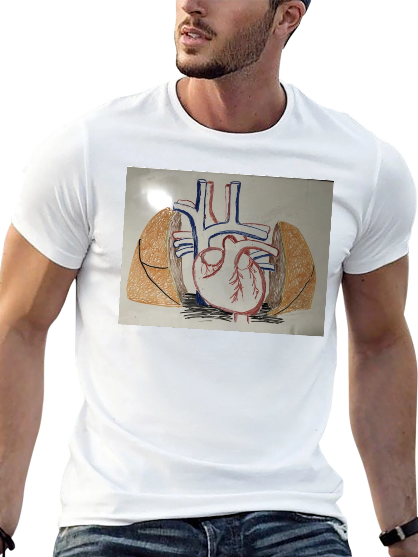 Anatomy Heart T-Shirt - Black Cotton Graphic Tee