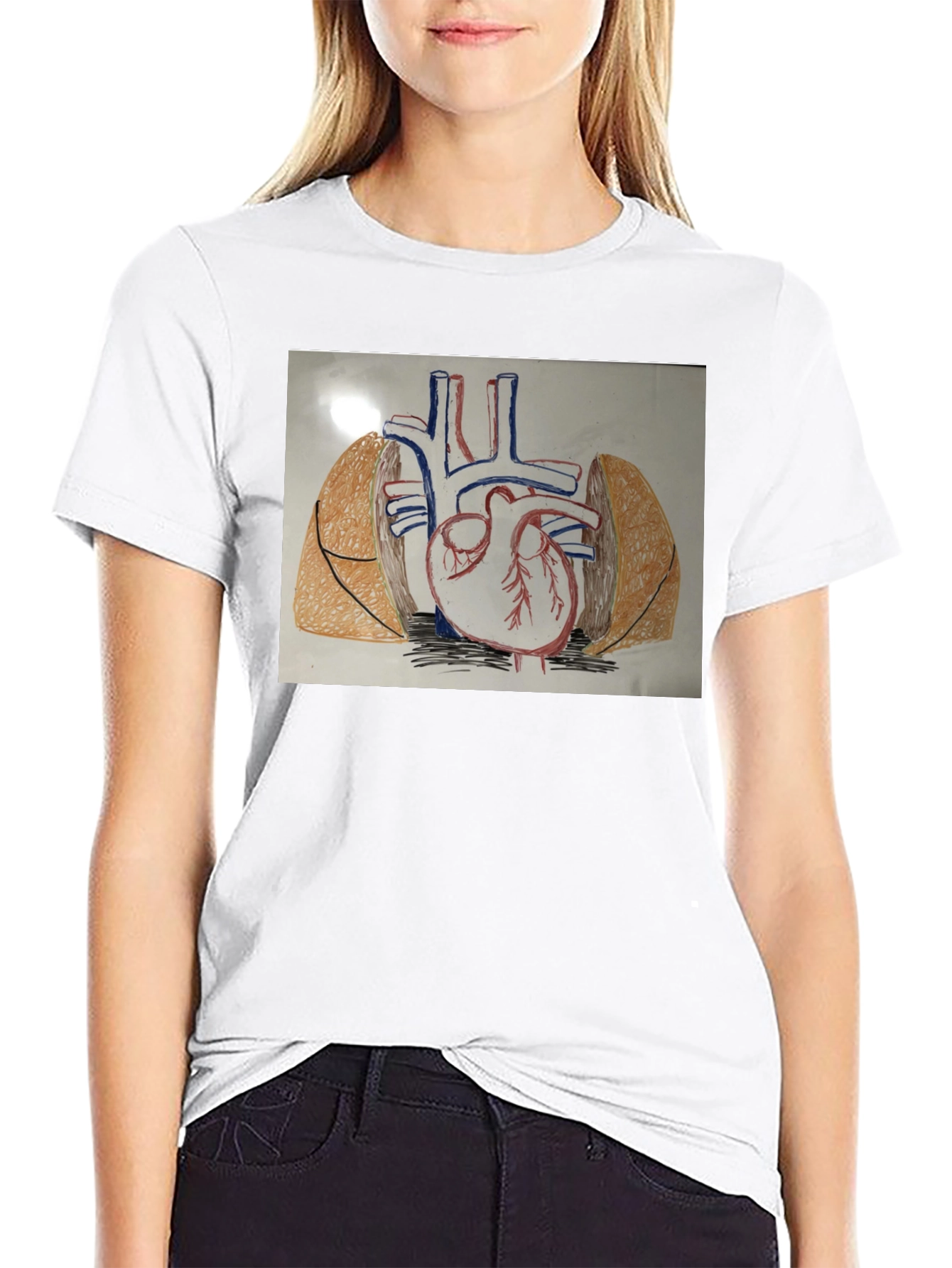 Anatomy Heart T-Shirt - Black Cotton Graphic Tee