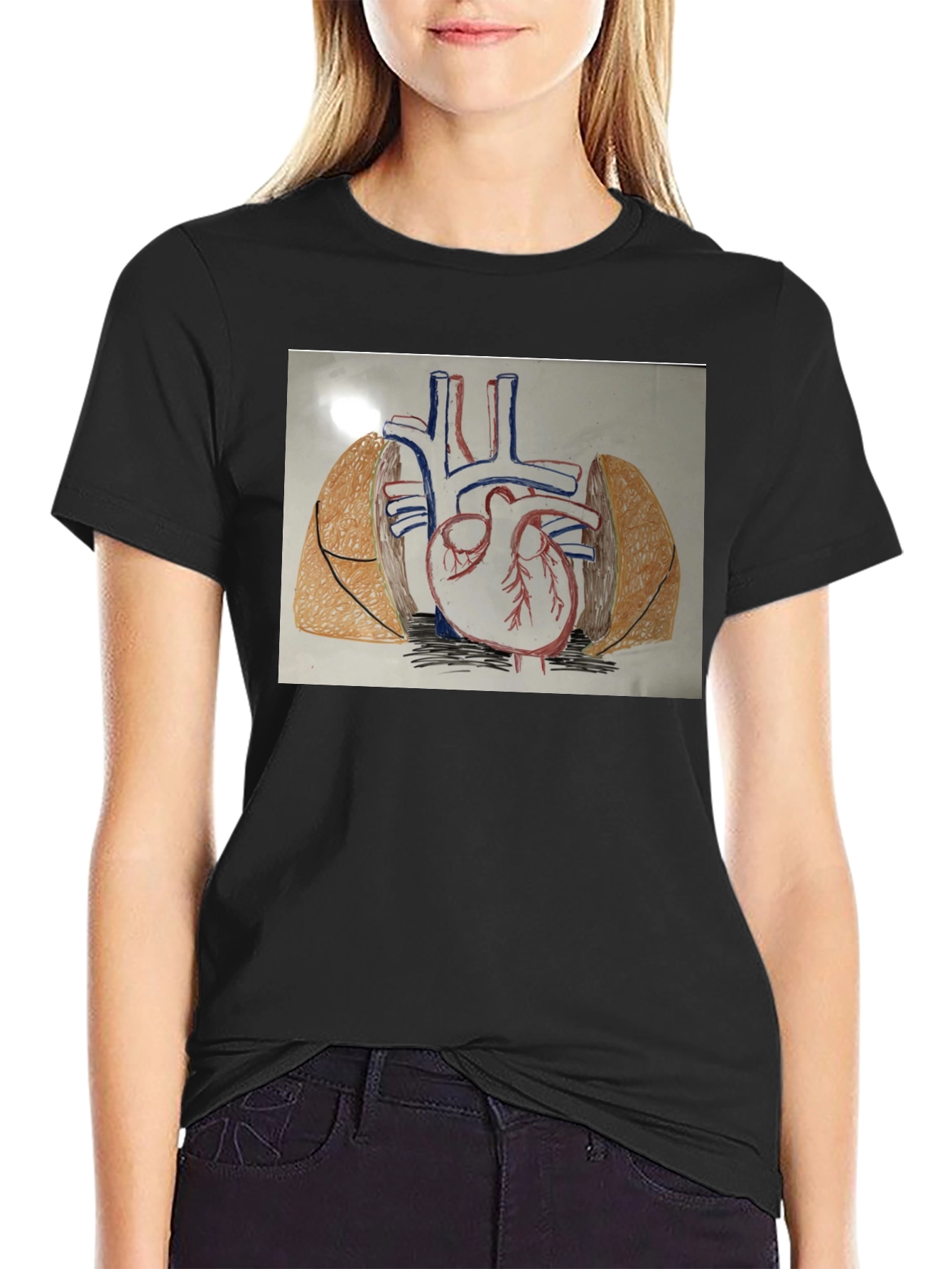 Anatomy Heart T-Shirt - Black Cotton Graphic Tee