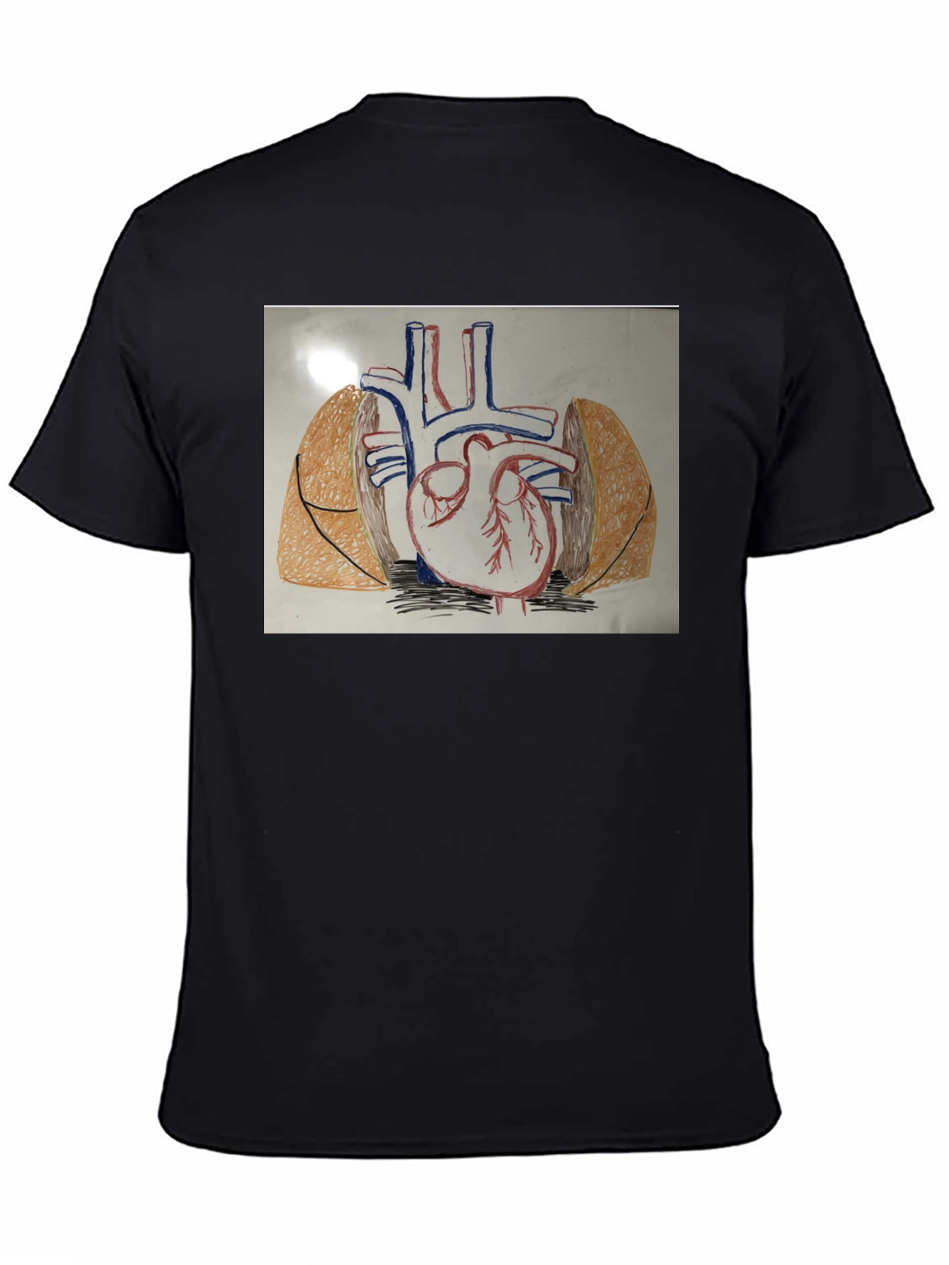 Anatomy Heart T-Shirt - Black Cotton Graphic Tee