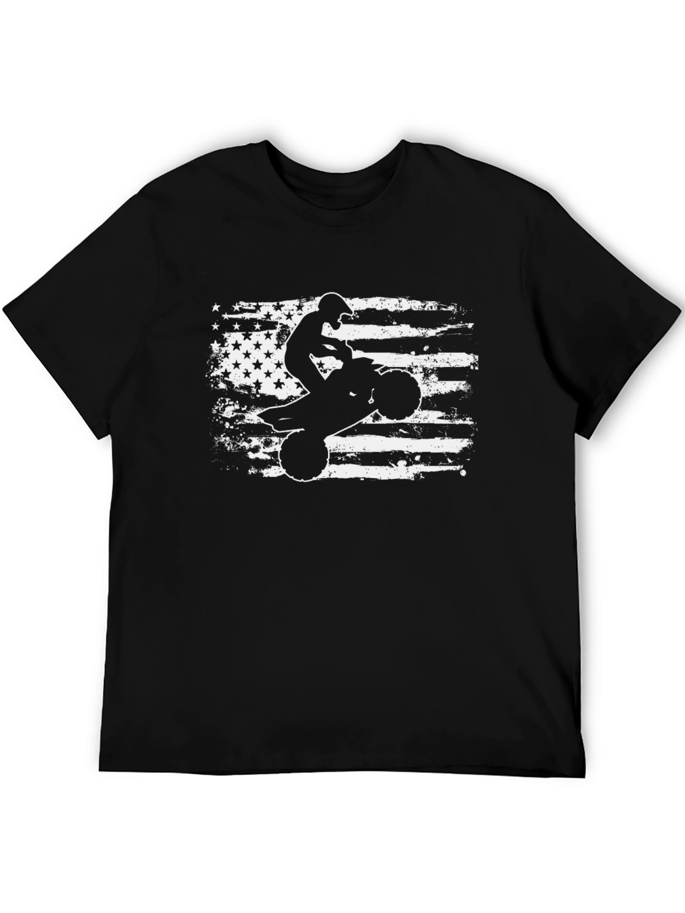American Flag ATV Rider Black T-Shirt