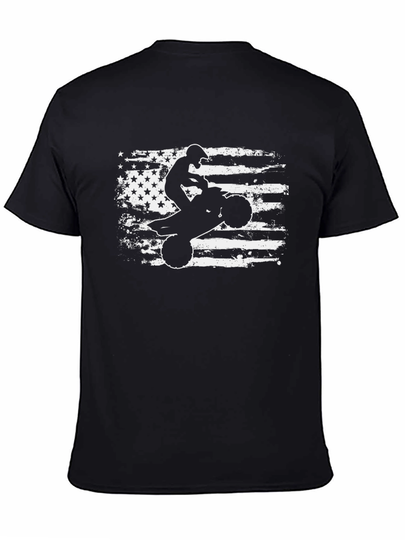 American Flag ATV Rider Black T-Shirt