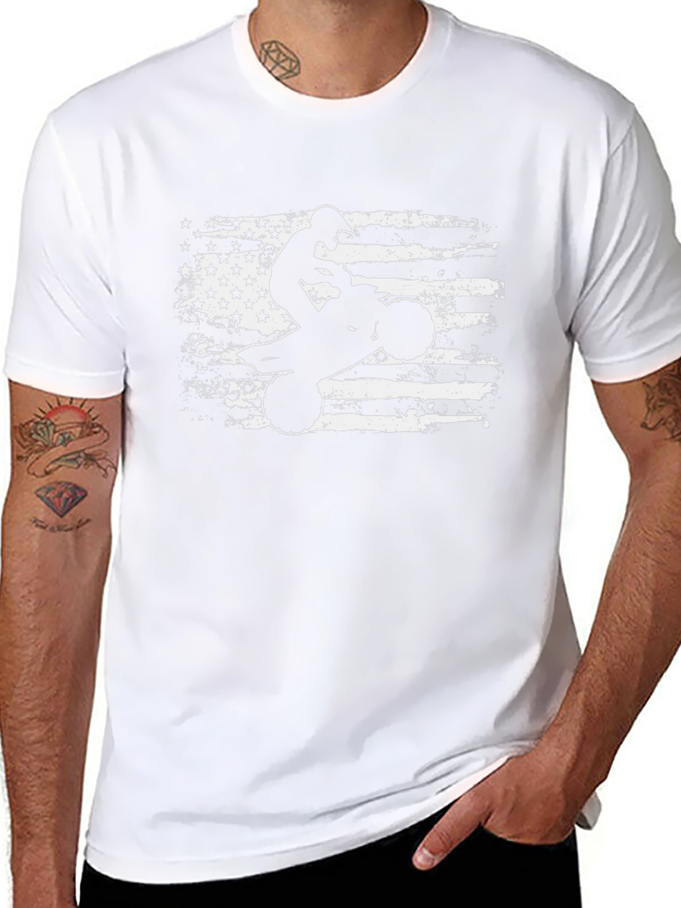 American Flag ATV Rider Black T-Shirt
