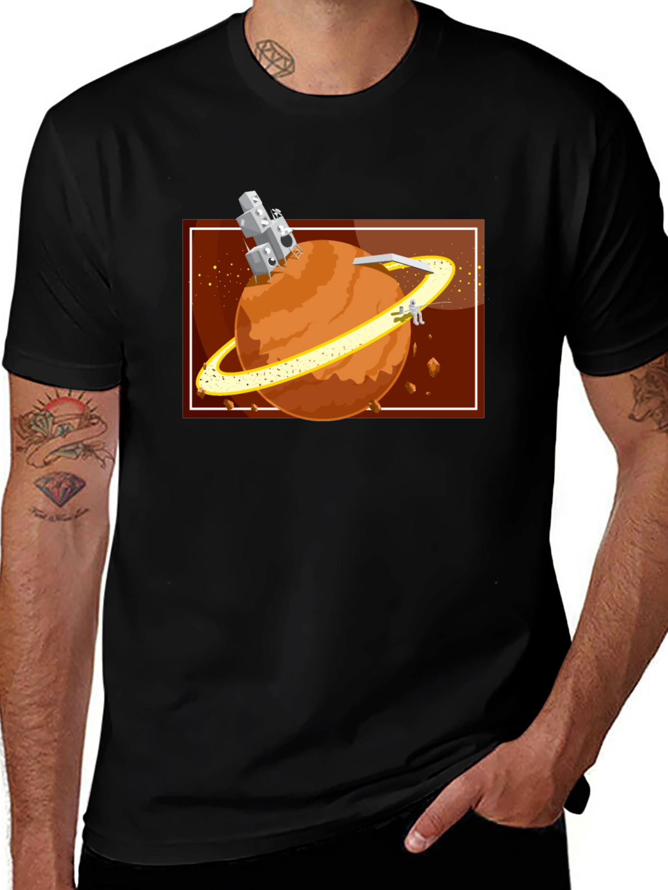Planet Exploration Black T-Shirt