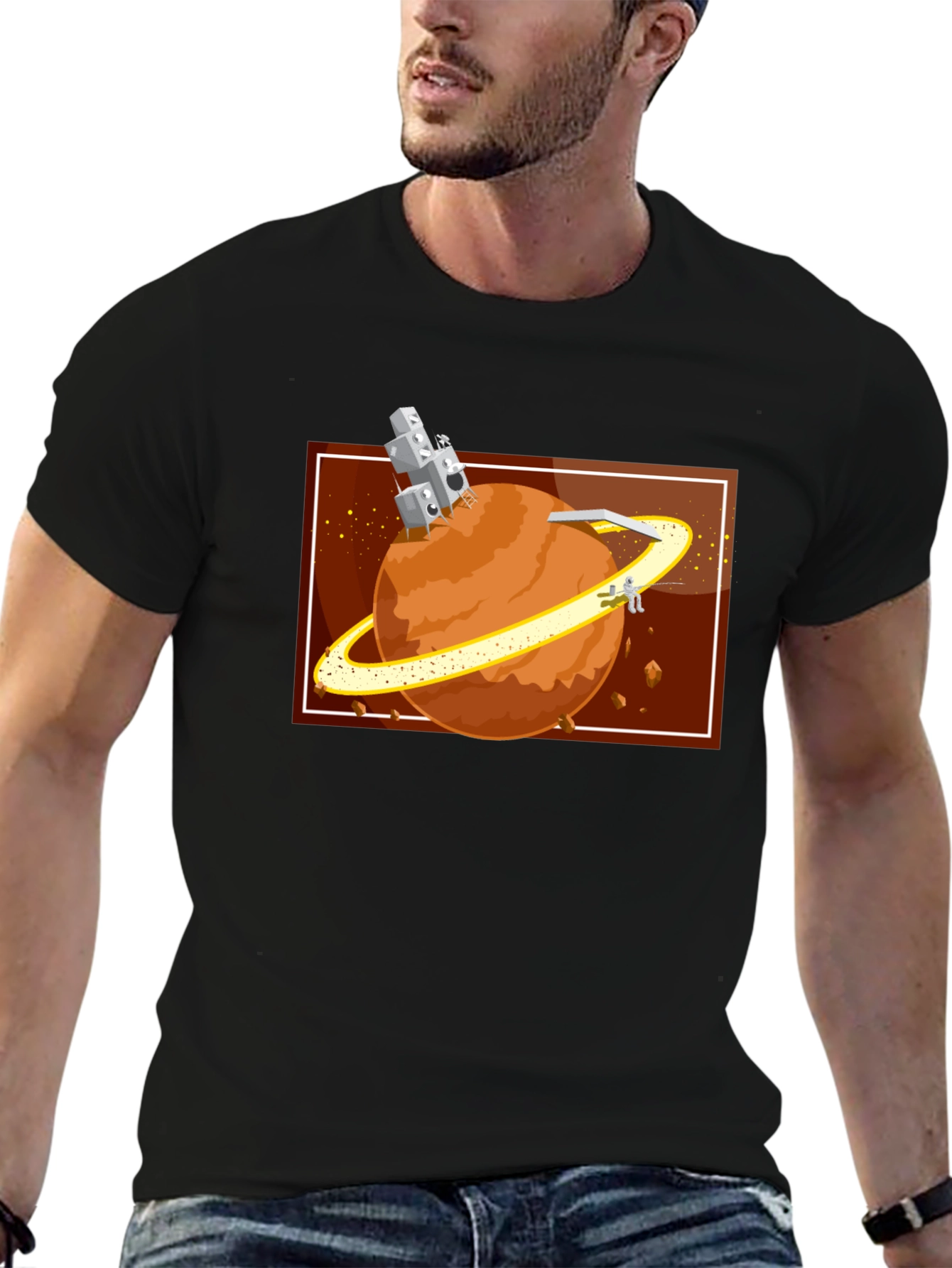 Planet Exploration Black T-Shirt