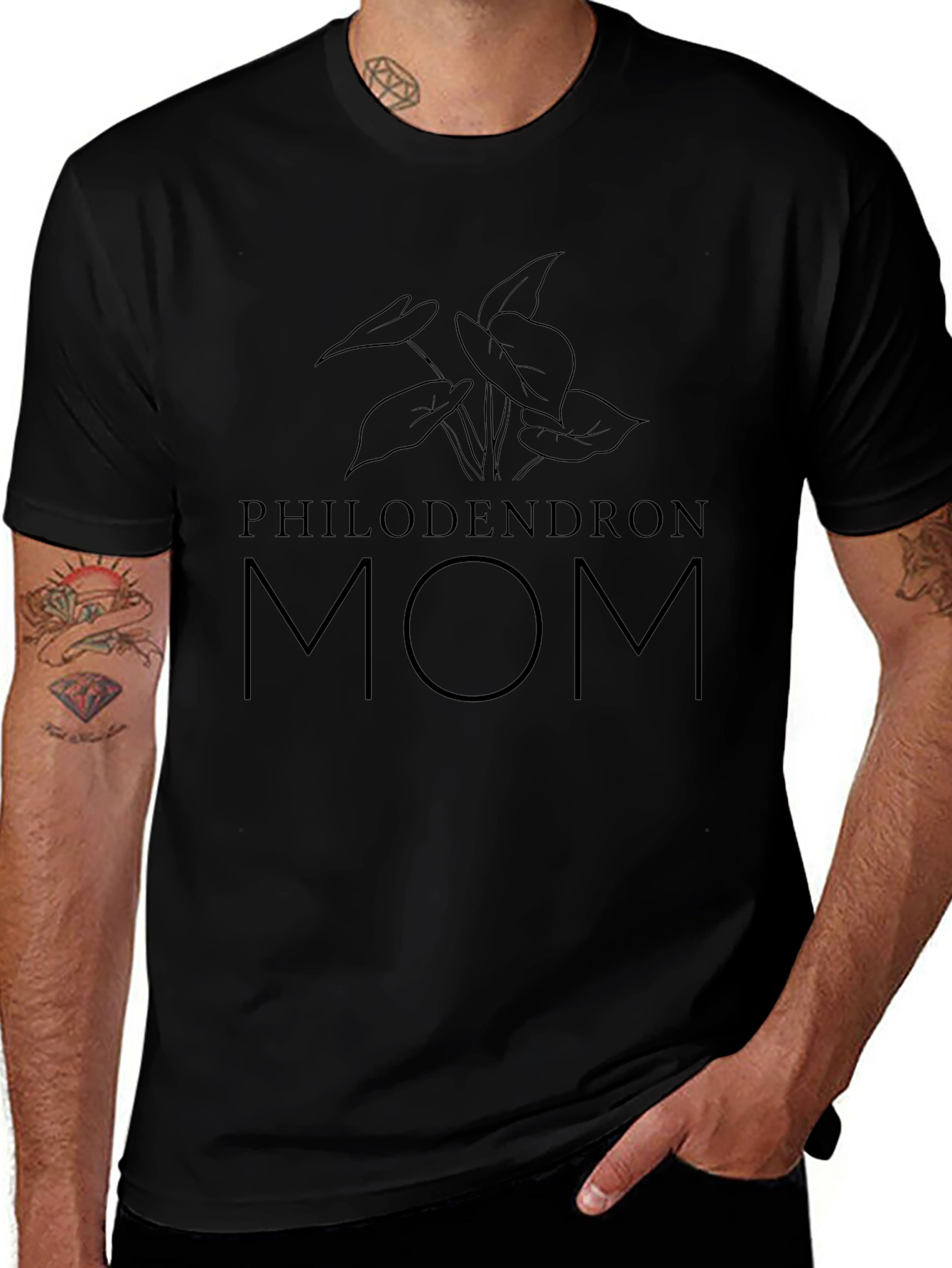 Philodendron Mom Black T-Shirt