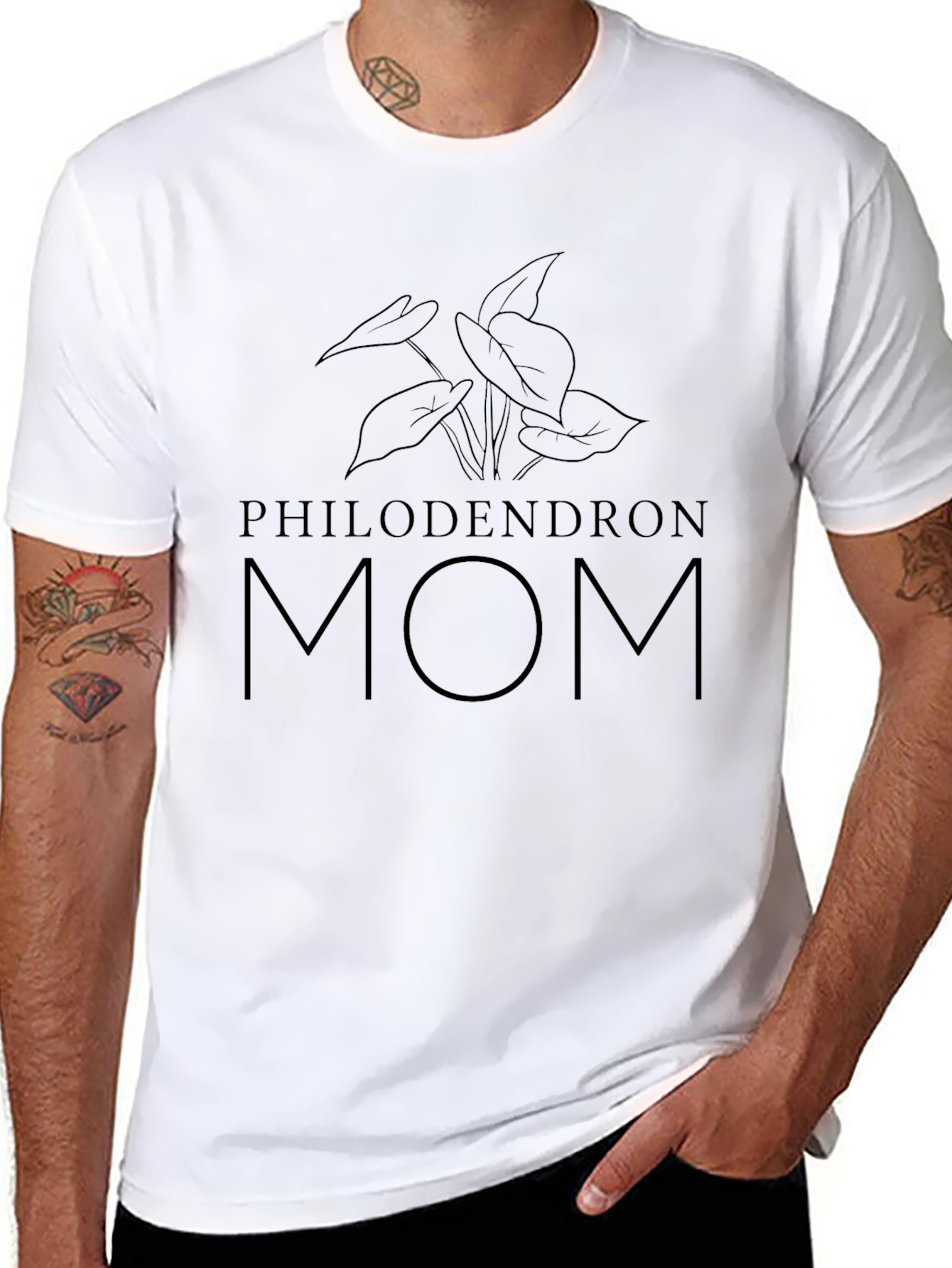 Philodendron Mom Black T-Shirt