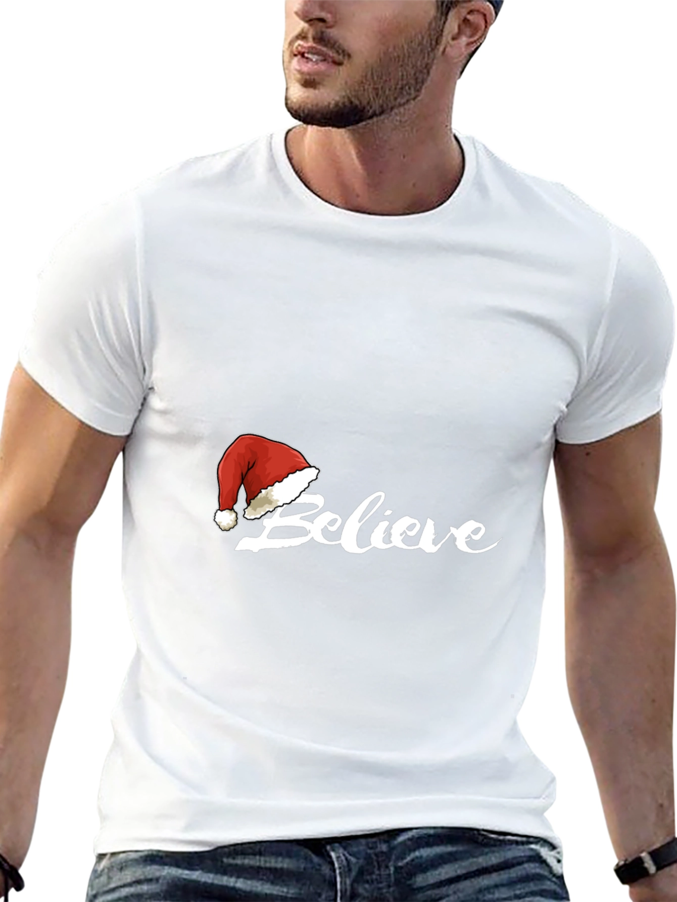 Believe Christmas Santa Hat T-Shirt