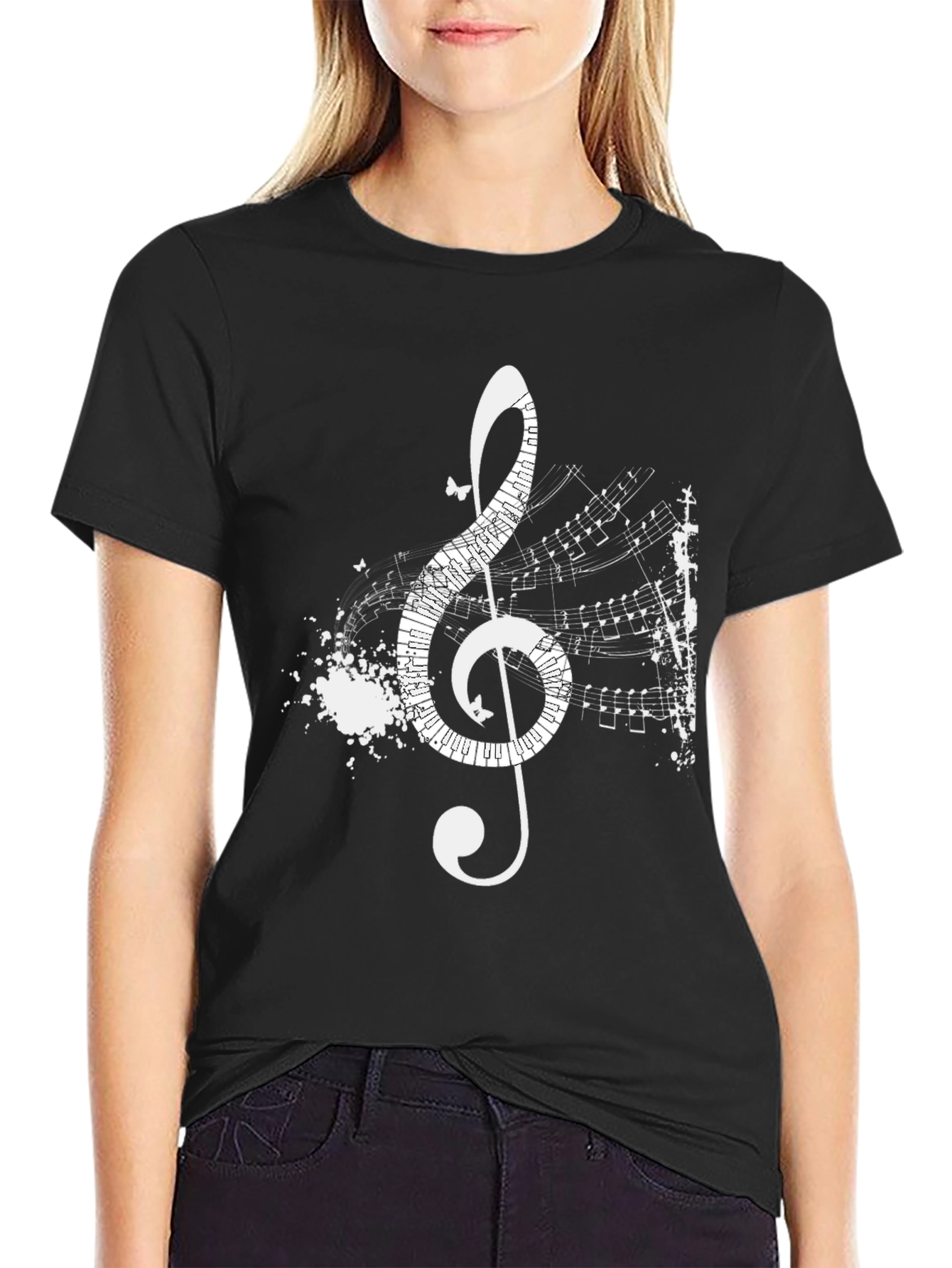 Musical Treble Clef T-Shirt - Artistic Black Tee