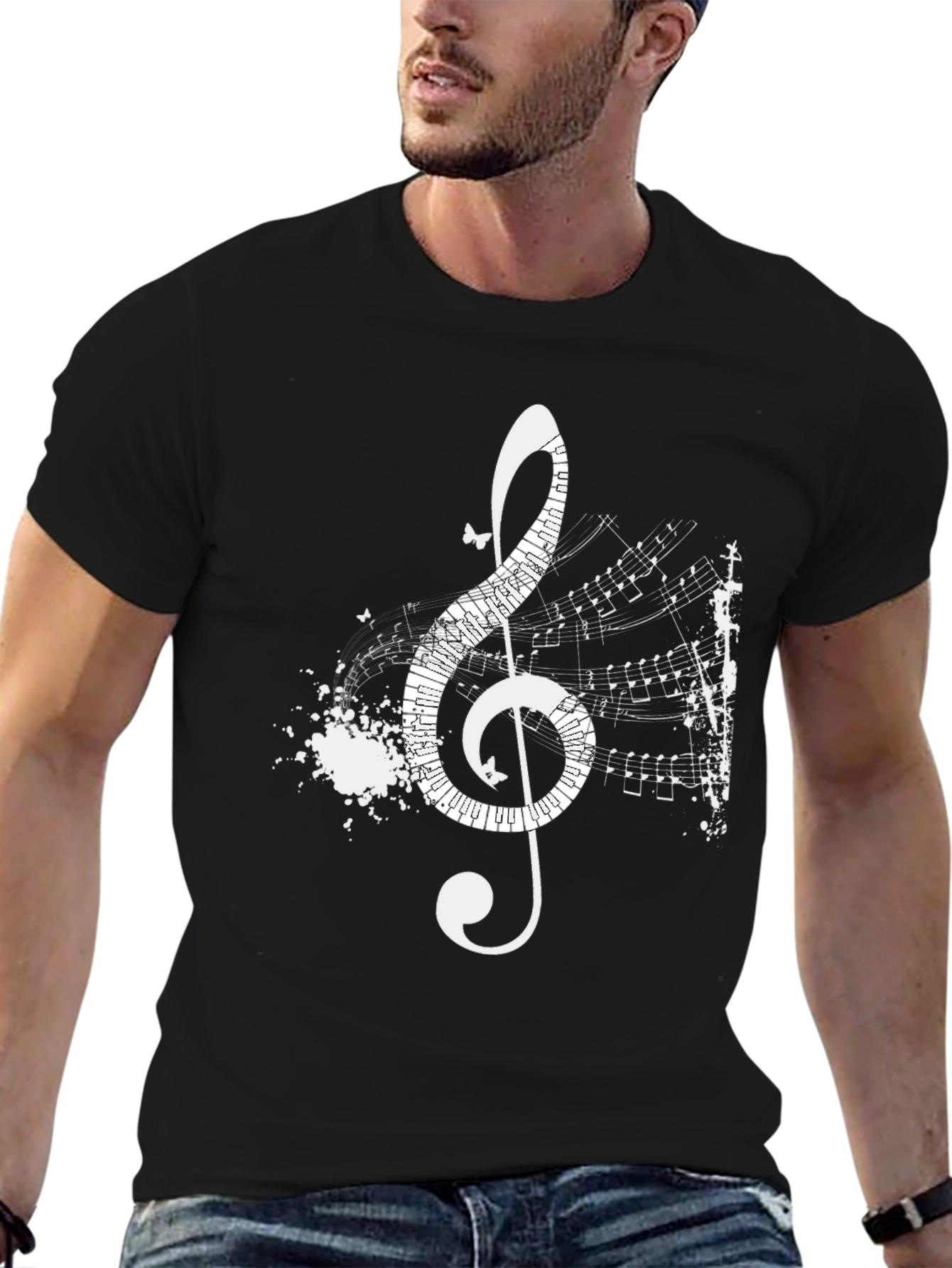 Musical Treble Clef T-Shirt - Artistic Black Tee