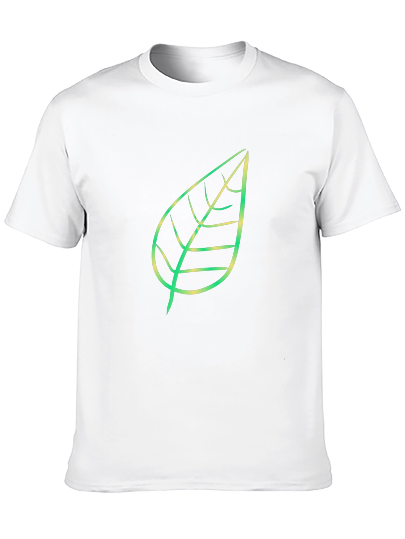 Nature Leaf Graphic Tee - Black Cotton T-Shirt