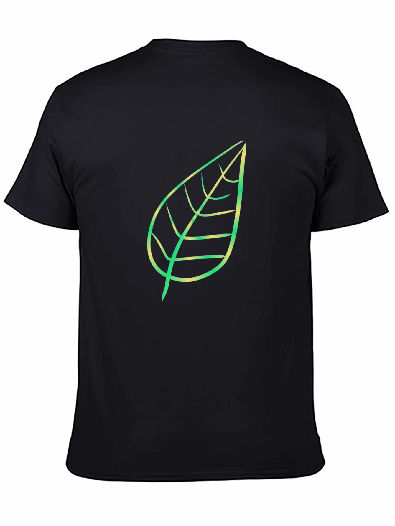Nature Leaf Graphic Tee - Black Cotton T-Shirt