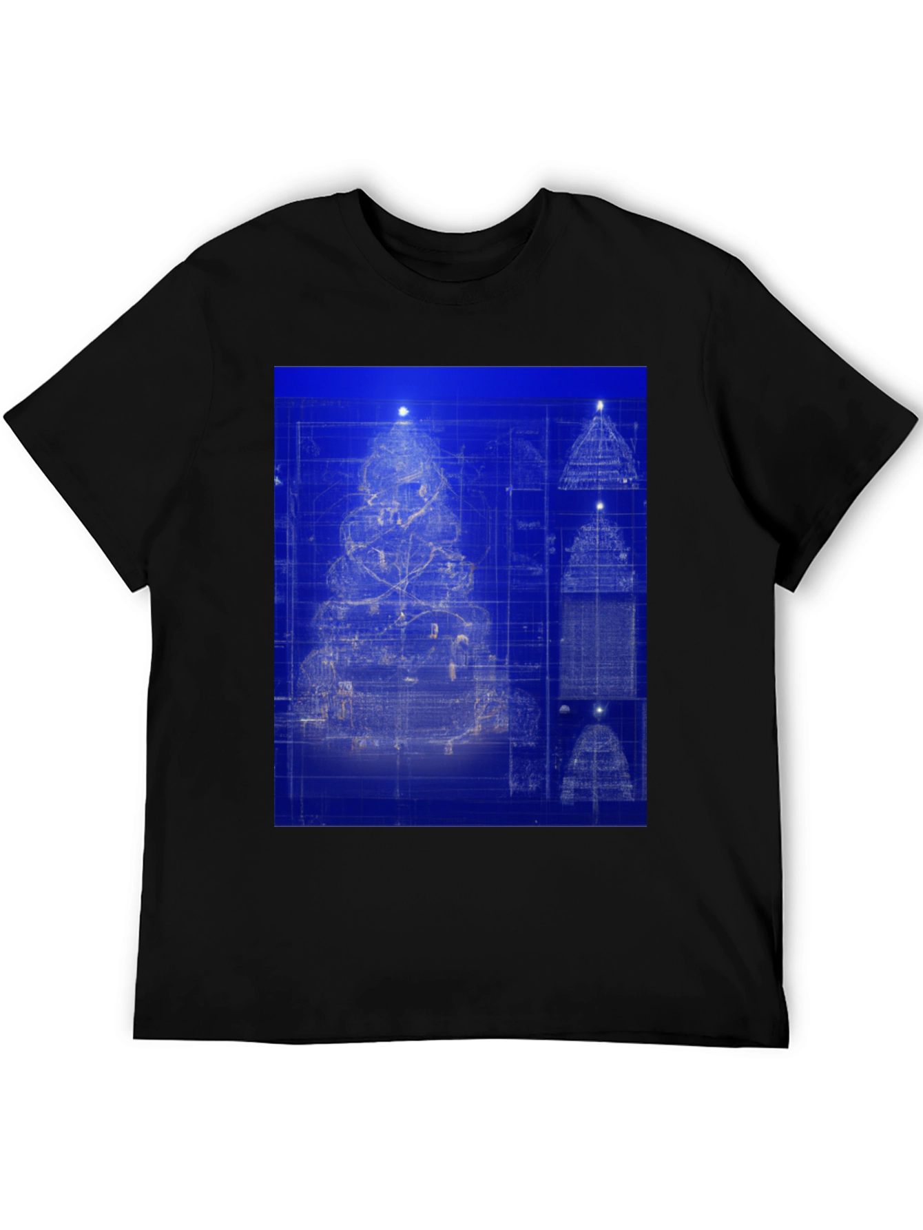 Blueprint Christmas Tree Graphic Tee