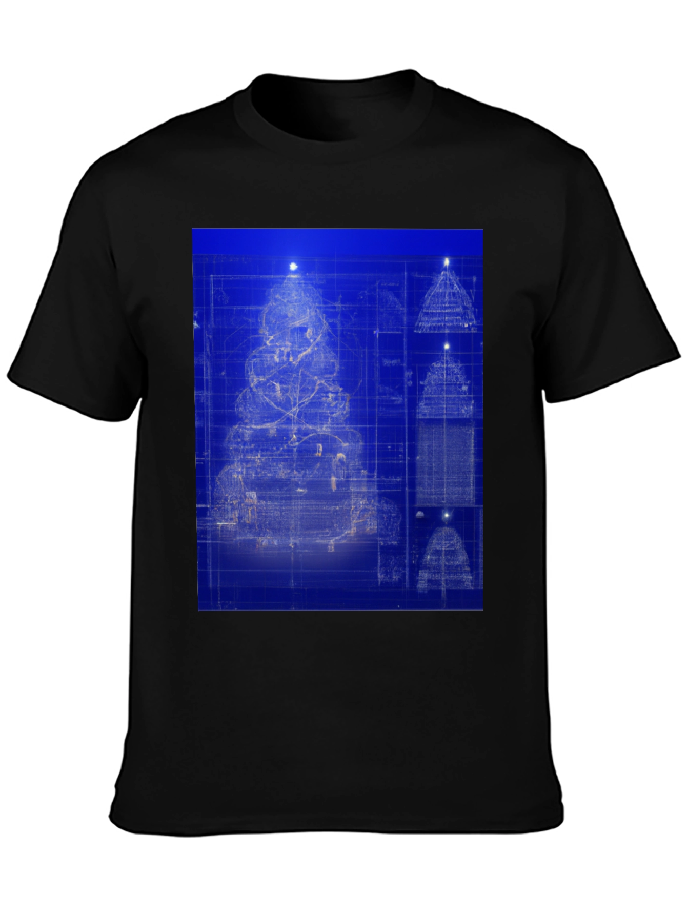 Blueprint Christmas Tree Graphic Tee