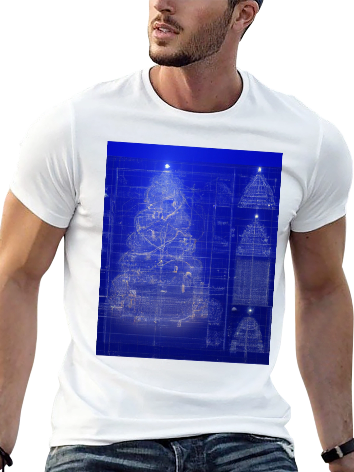 Blueprint Christmas Tree Graphic Tee