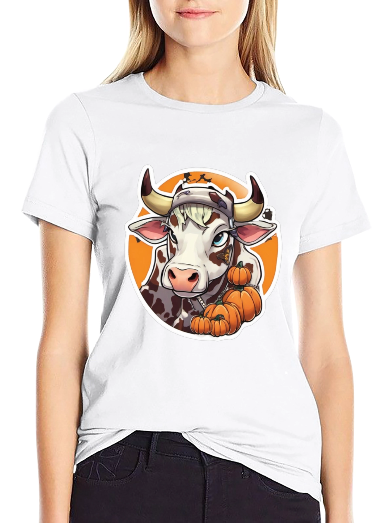 Halloween Cow Pumpkin T-Shirt